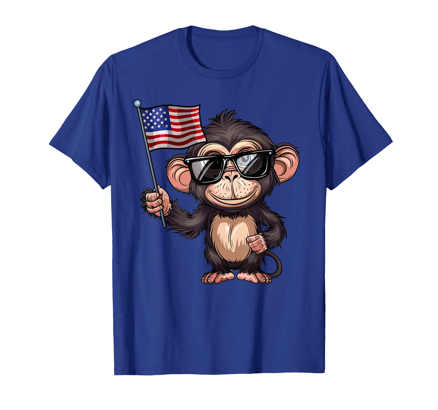 Monkey USA Flag - Funny Monkey Lovers 4th of July Women Girls Kids Men T-Shirt