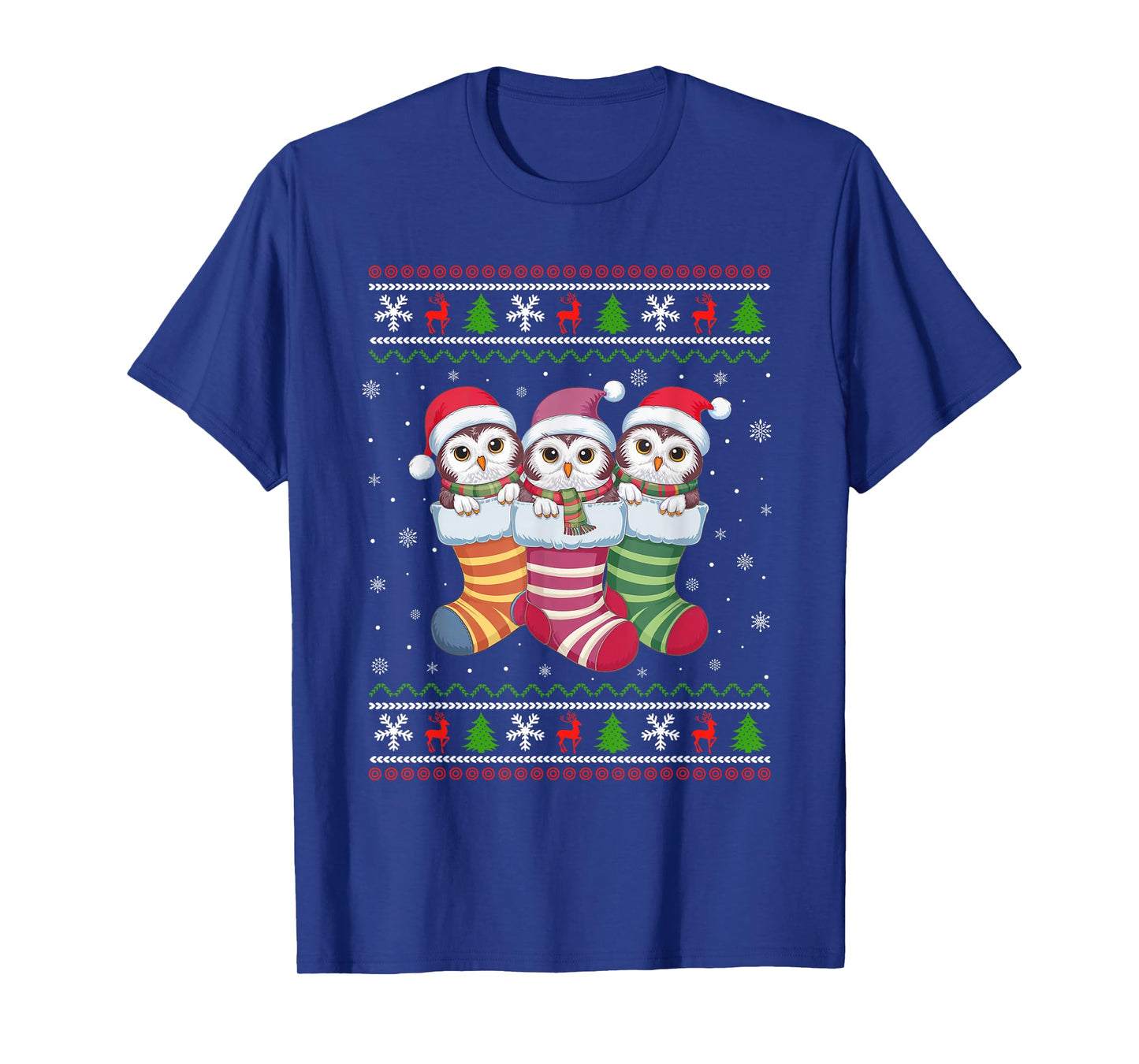 Ugly Xmas Sweater Snowy Owl In Christmas Socks T-Shirt