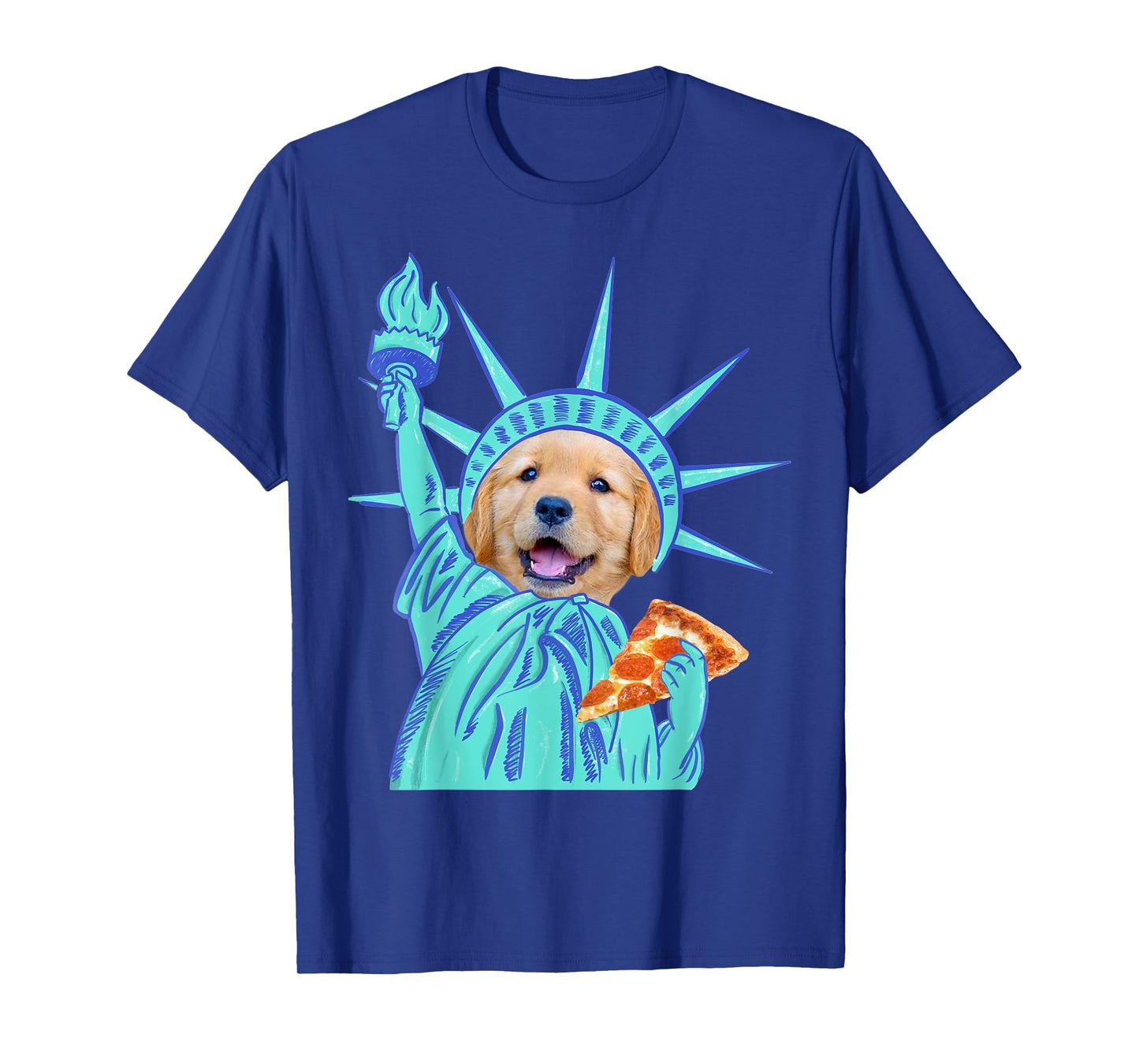 Statue Of Liberty Dog Shirt Animal Lover Pizza Slice T-Shirt for Men Women Kids
