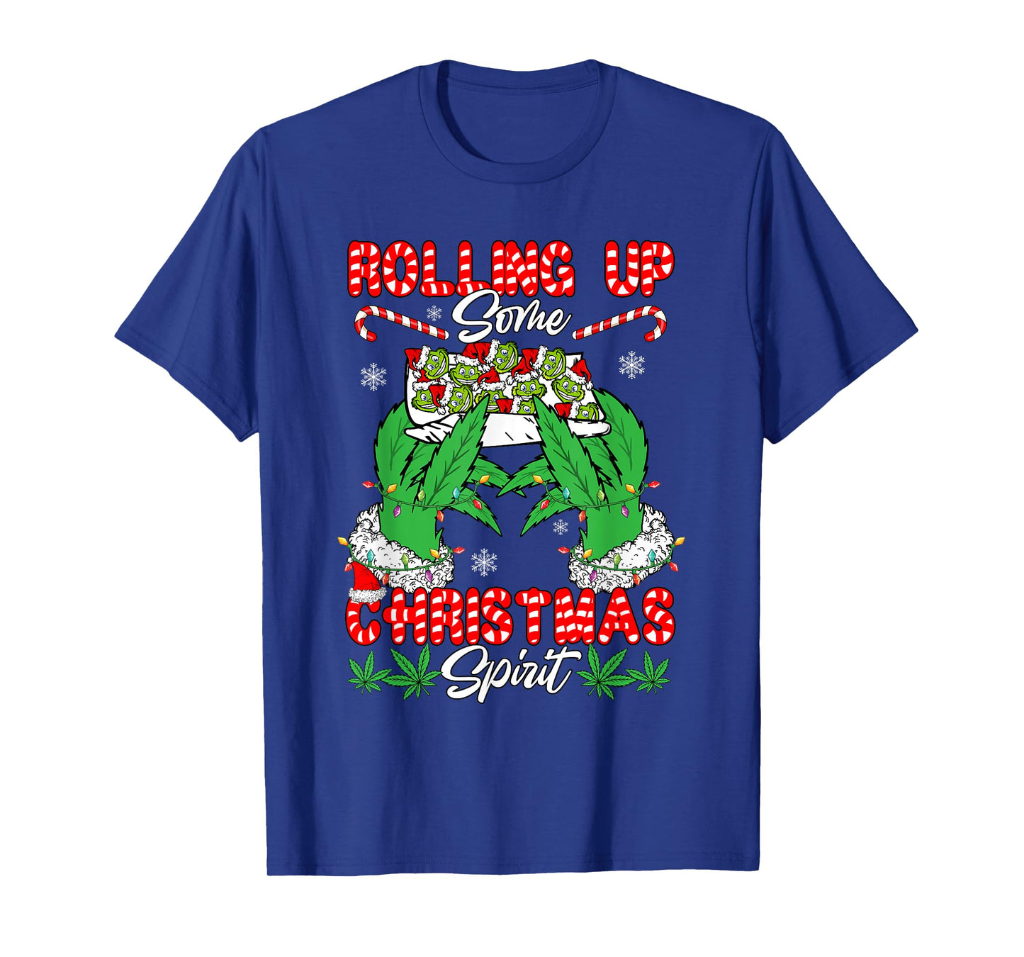 Rolling Up Some Xmas Spirit Funny Santa Smoker Stoner Lover T-Shirt