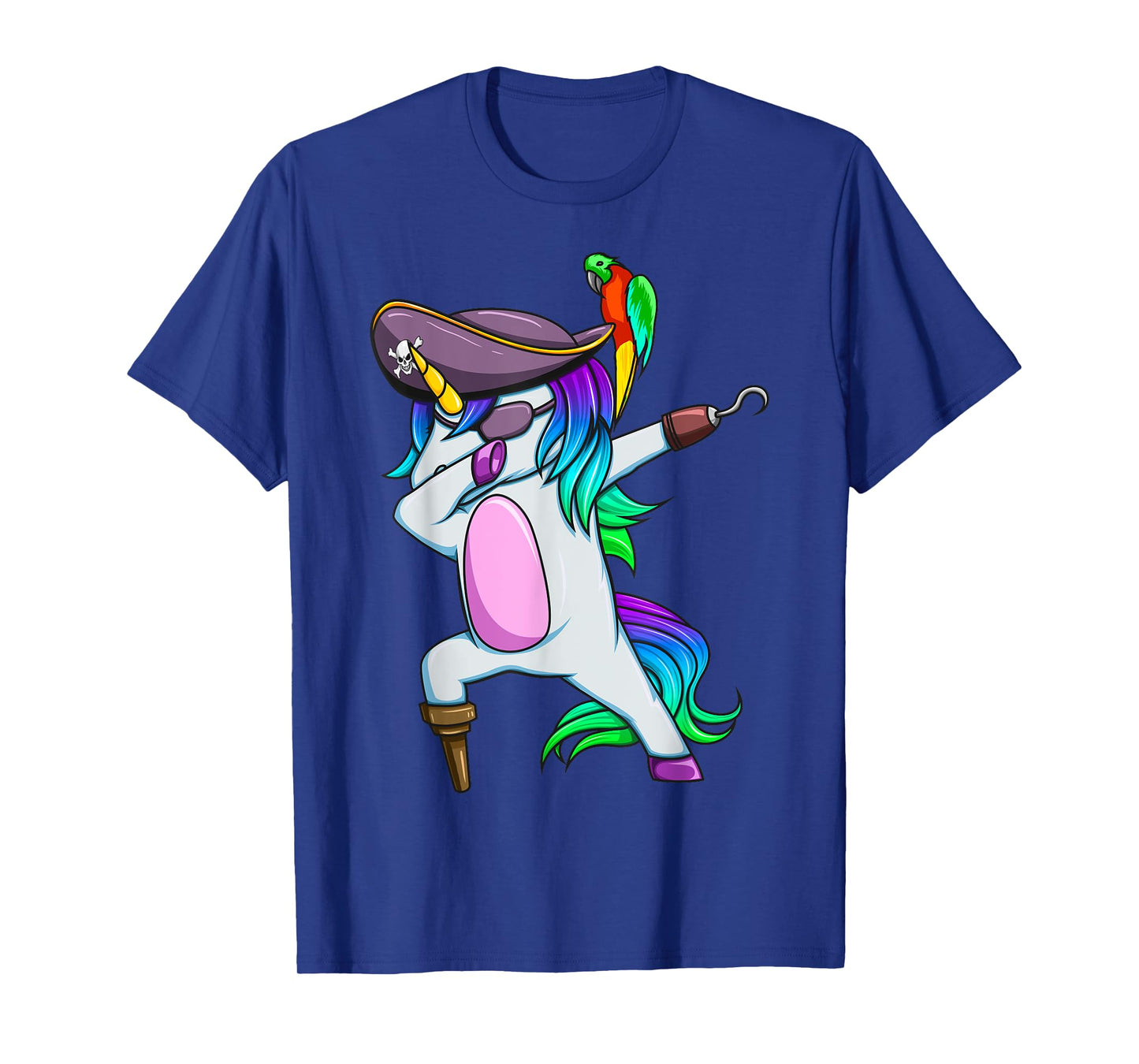 Dabbing Pirate Magical Rainbow Unicorn Funny Halloween T-Shirt
