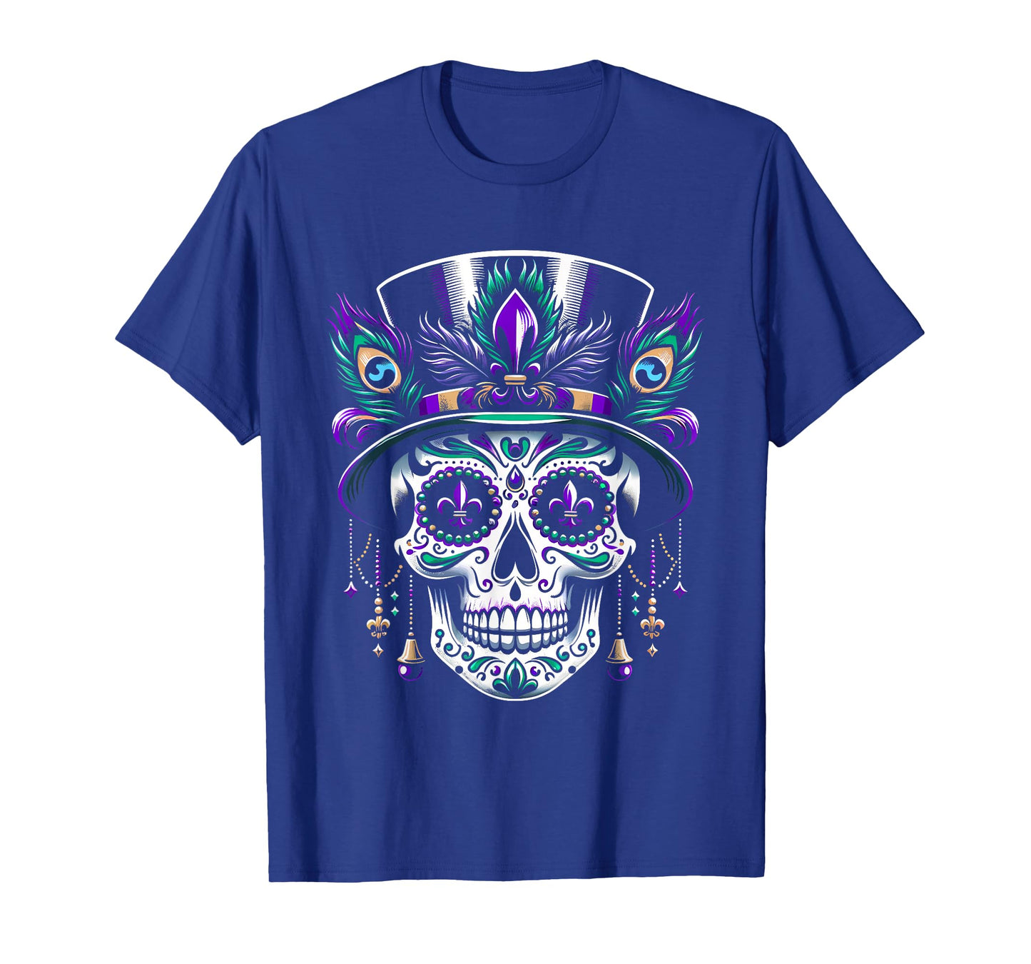 Mardi Gras Skull Top Hat New Orleans Witch Doctor Voodoo T-Shirt