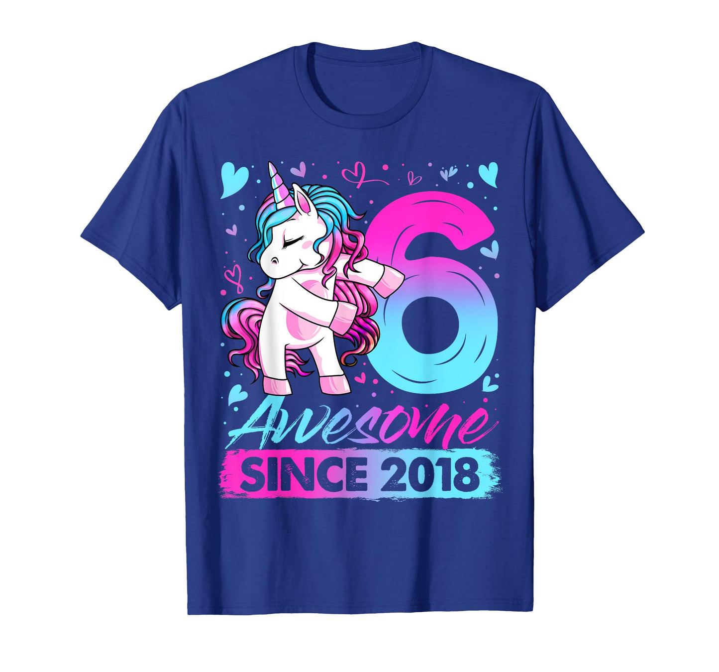 6 Years Old Flossing Unicorn Gifts 6th Birthday Girl Party T-Shirt