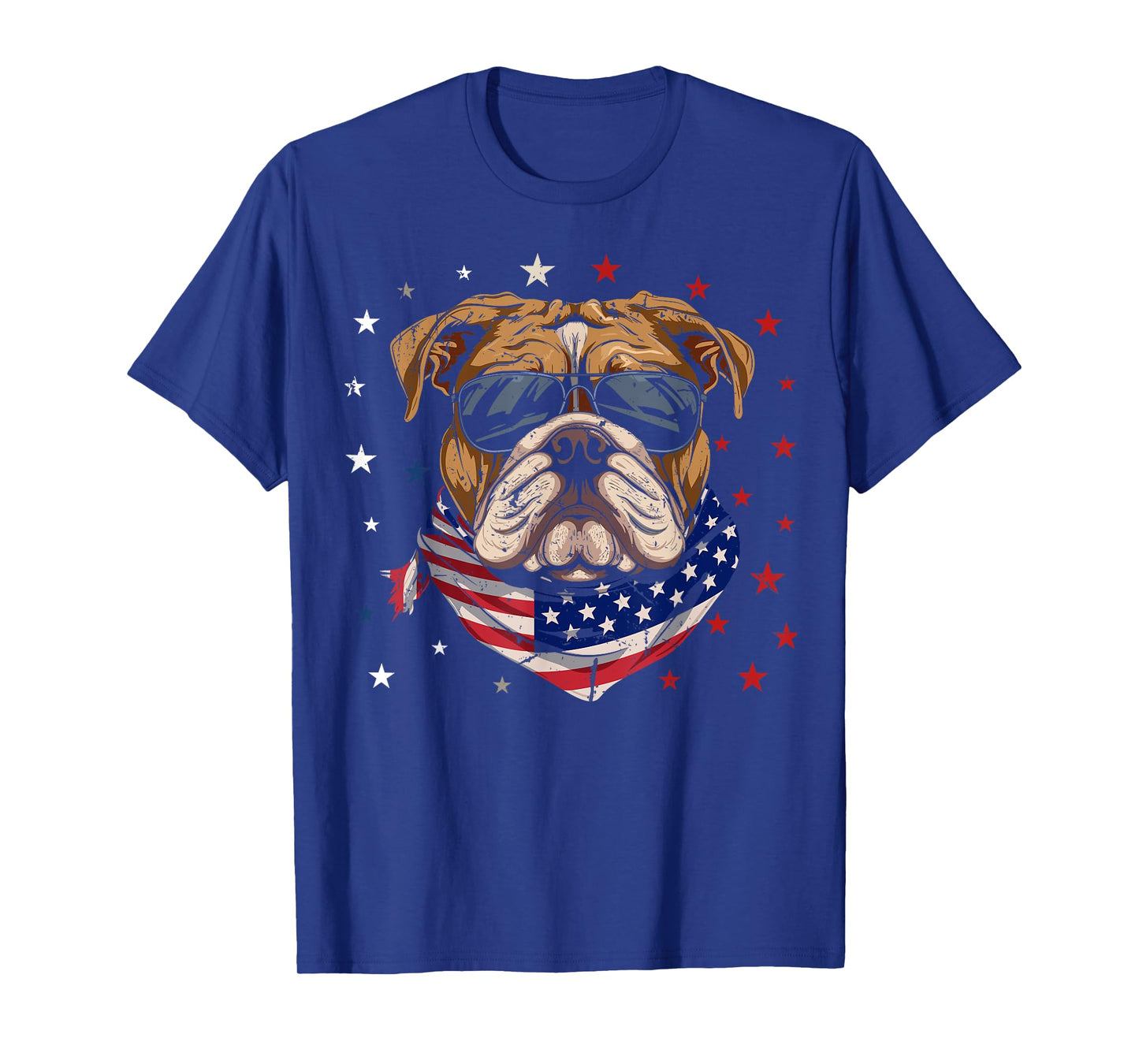 Patriotic American Bulldog USA Flag Dog 4th Of July Women Kids Men T-Shirt
