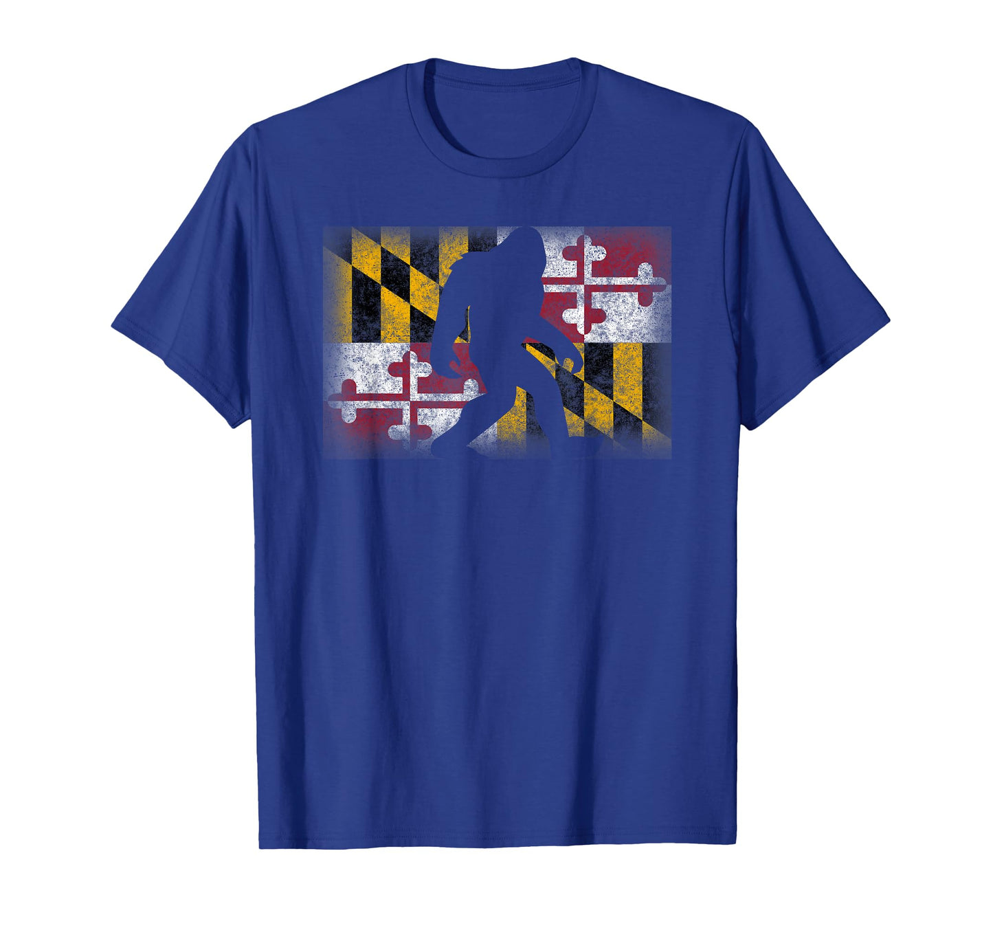 Maryland State Flag Bigfoot Shirt Funny Sasquatch Souvenir T-Shirt
