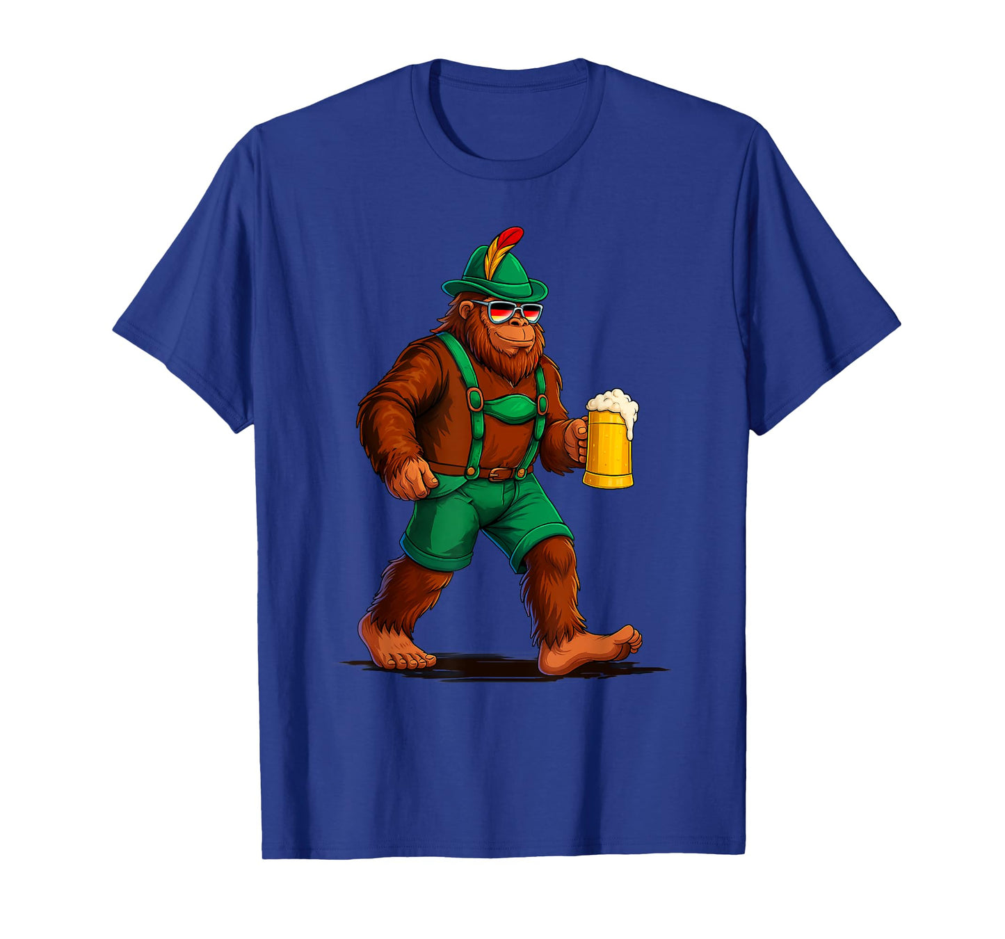 German Bigfoot Sasquatch Beer Lederhose Funny Oktoberfest T-Shirt
