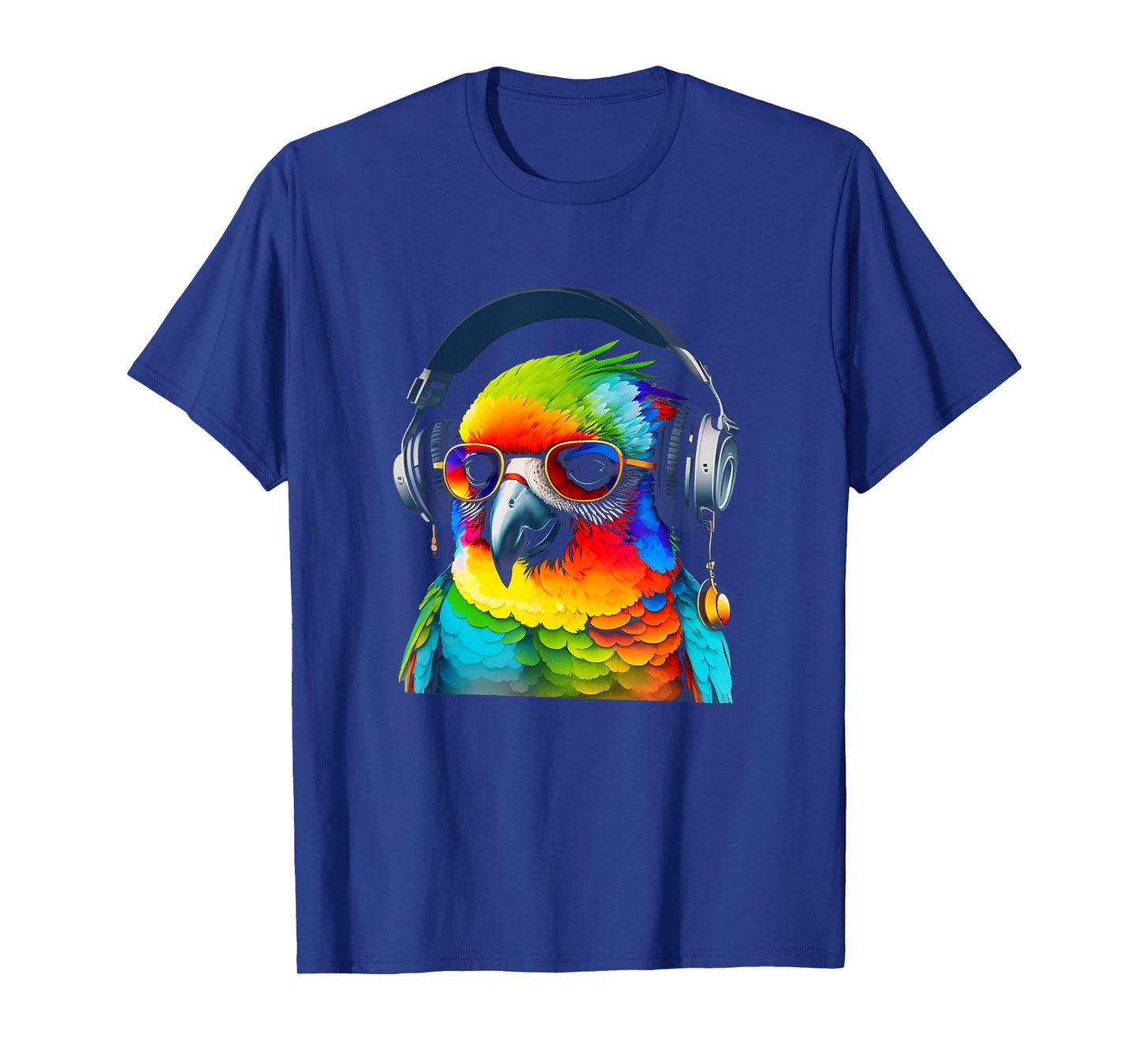 DJ Parrot with Sunglasses Headphones Music Funny Parrot T-Shirt