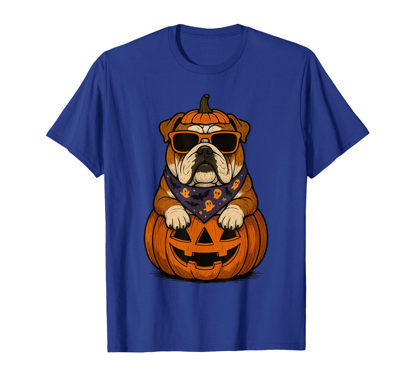 Spooky English Bulldog Pumpkin Halloween Bully Dog Lover T-Shirt