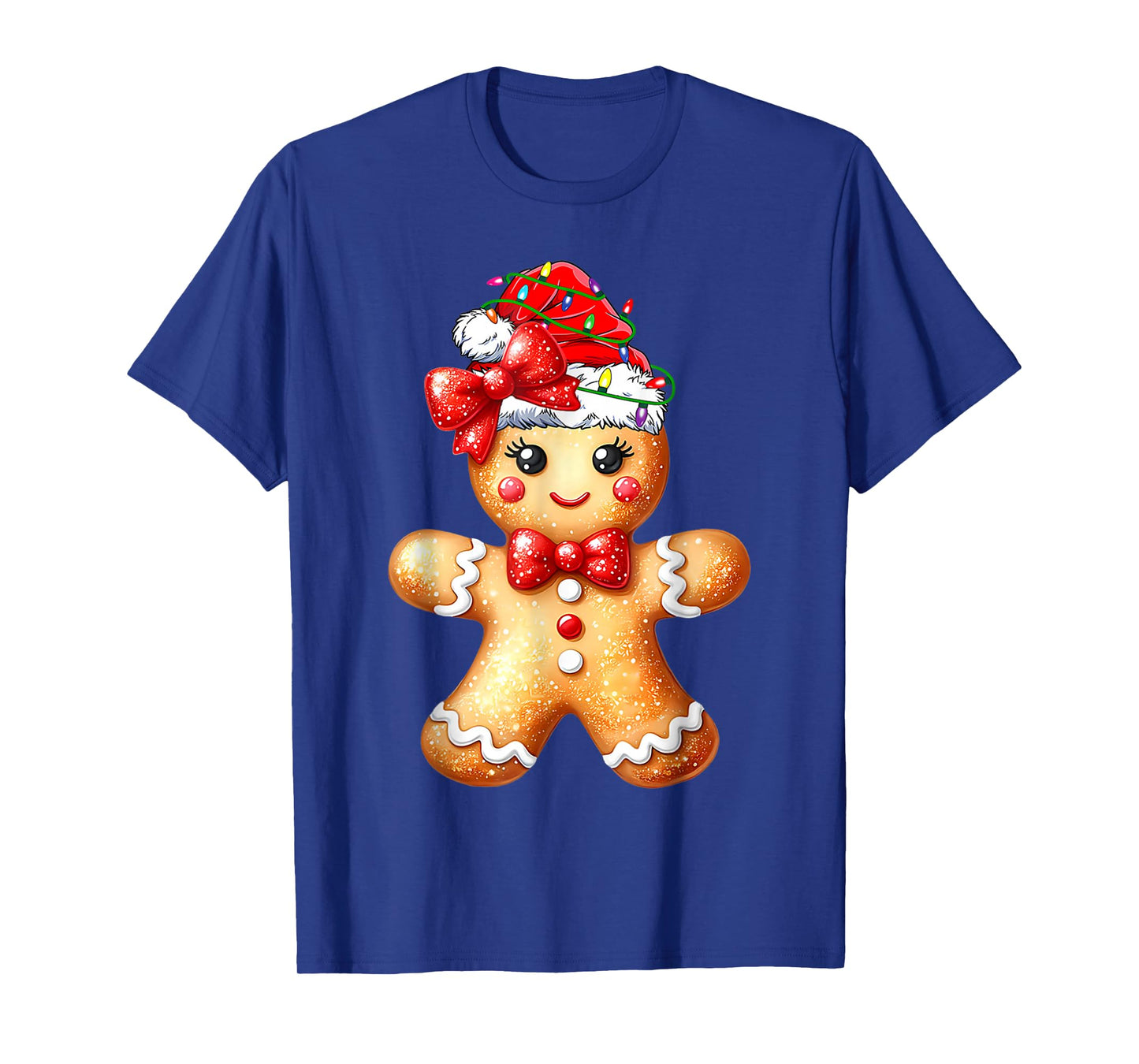 Merry Christmas Shirt Gingerbread Santa Pajamas Girls Women T-Shirt