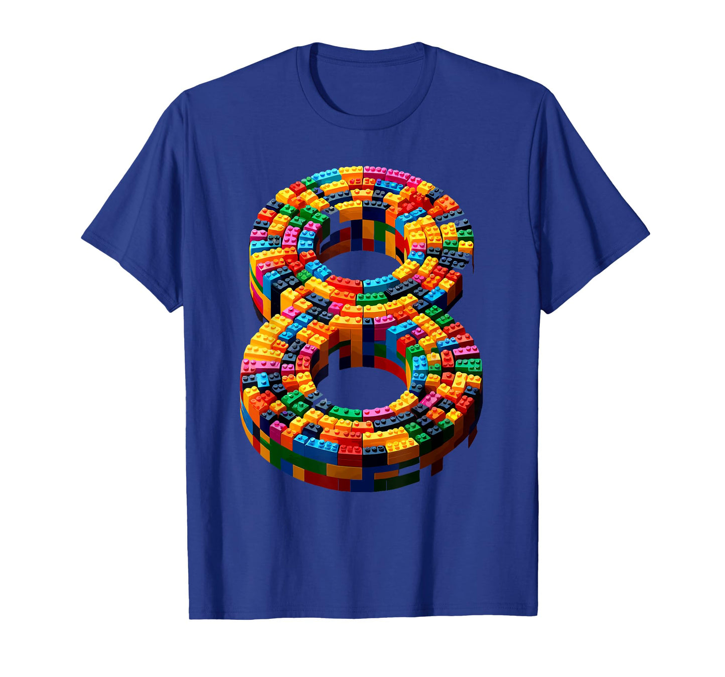 8 Year Old Blocks Building Master Builder 8th Birthday Boy T-Shirt