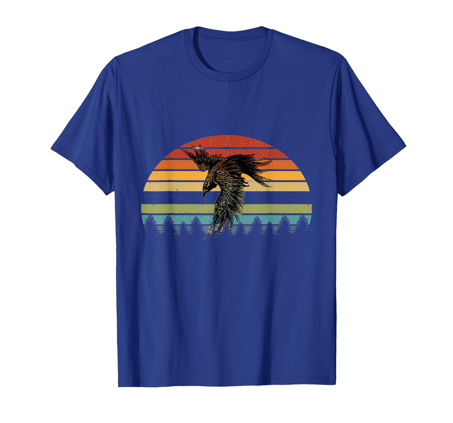 Crow Raven Norse Cool Viking Retro Sun for Vikings lover T-Shirt