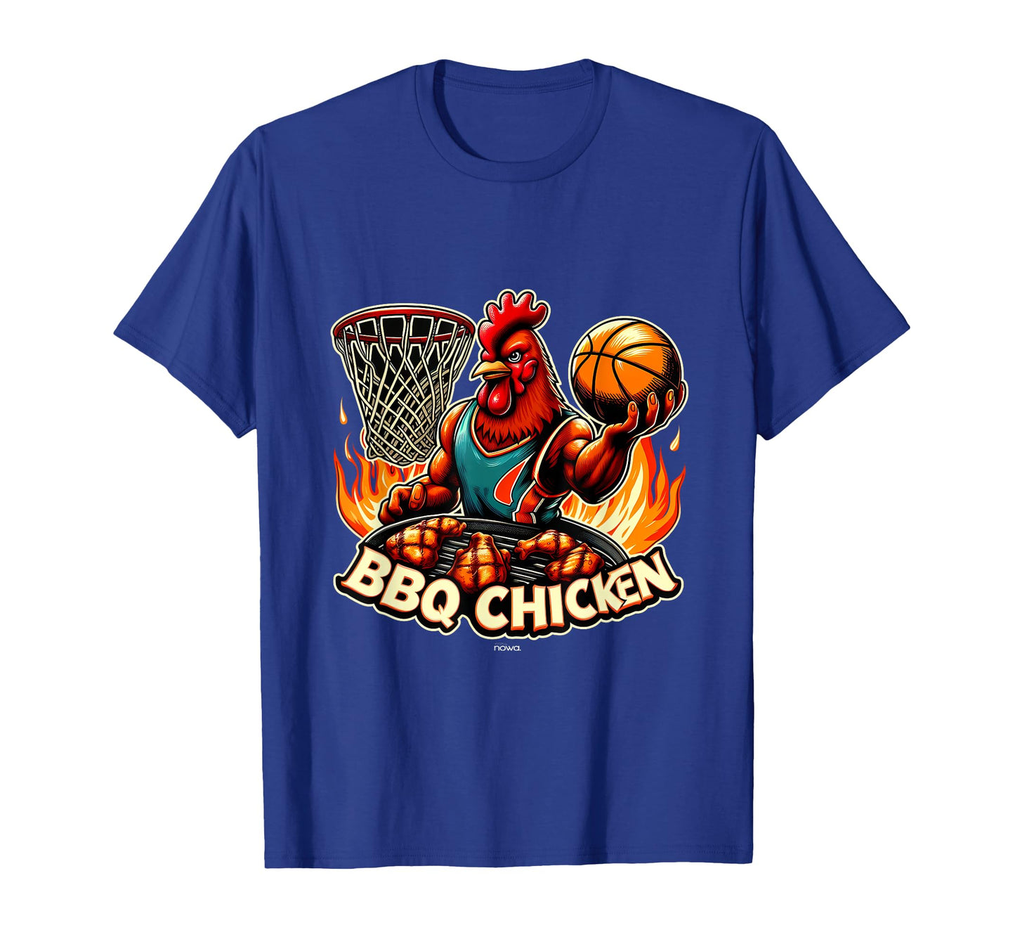 BBQ CHICKEN WITH GRILL ON FLAMES PLAYING BASKETBALL T-Shirt