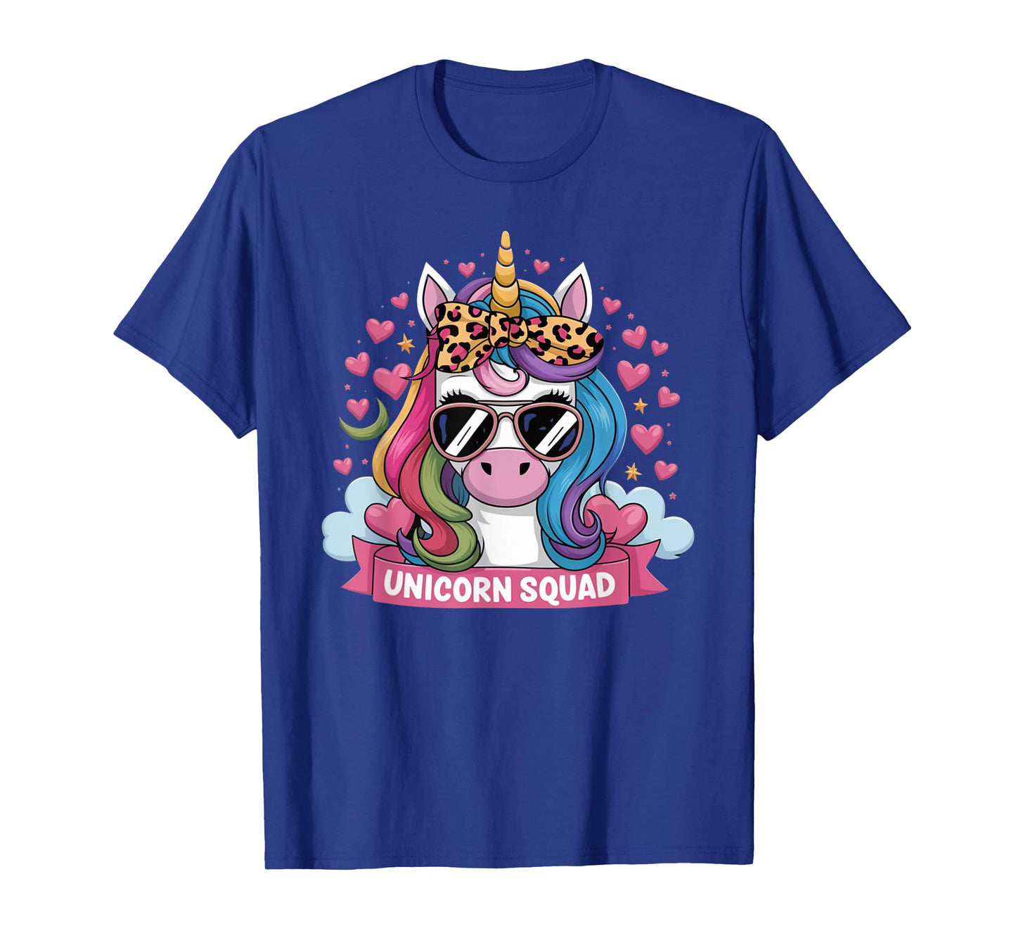 Unicorn Squad - Graceful Unicorn with leopard Bandana Cute T-Shirt