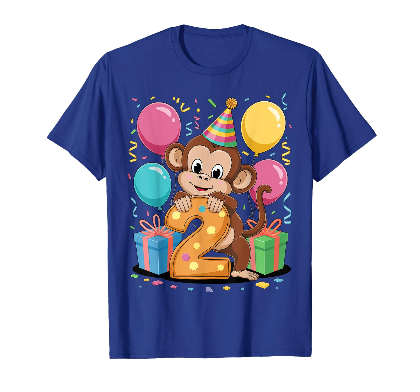 Monkey 2nd birthday boy girl 2 years old second two Monkey T-Shirt