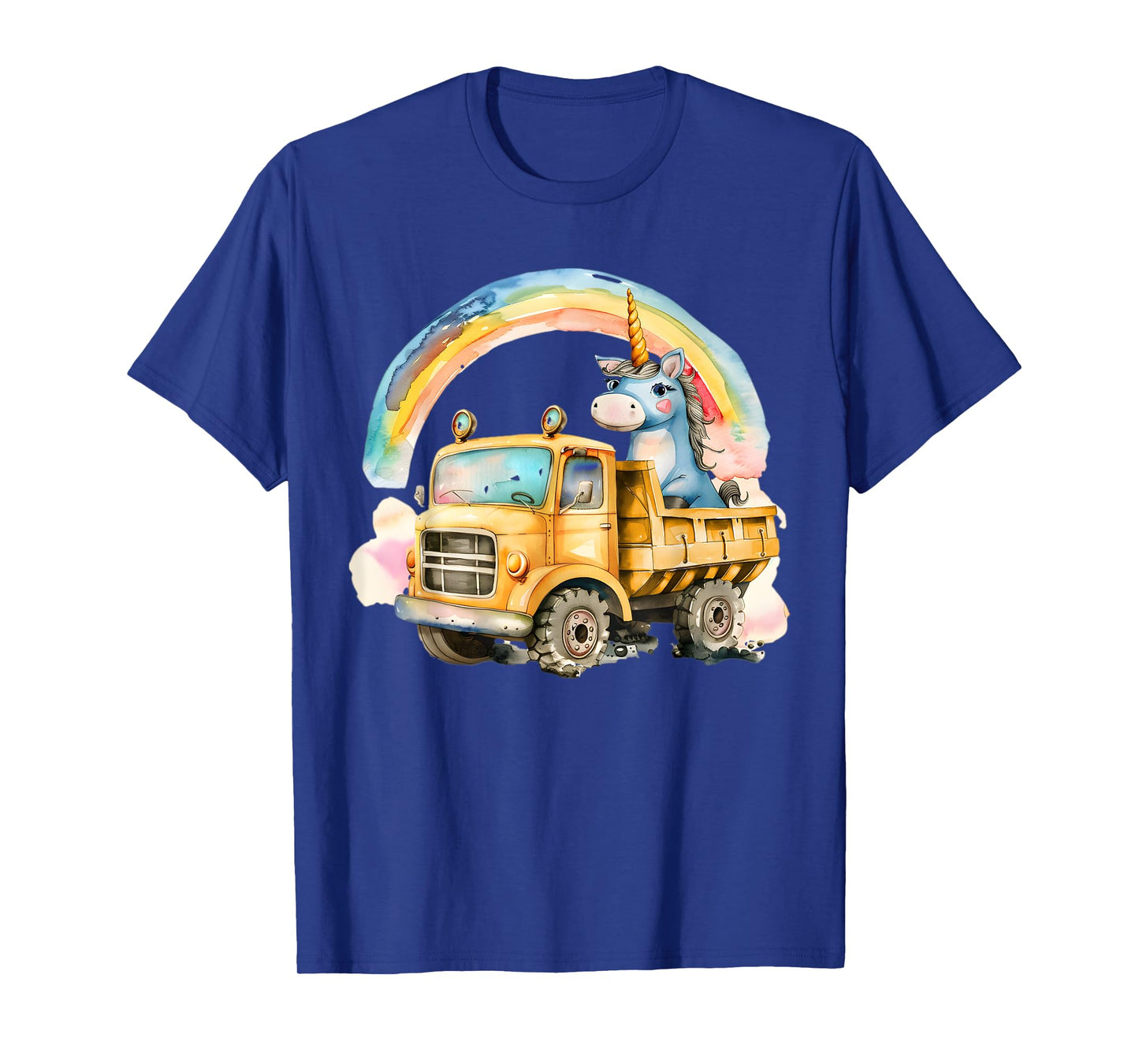 Unicorn Dump Truck - Kids Birthday Party - Watercolor Print T-Shirt
