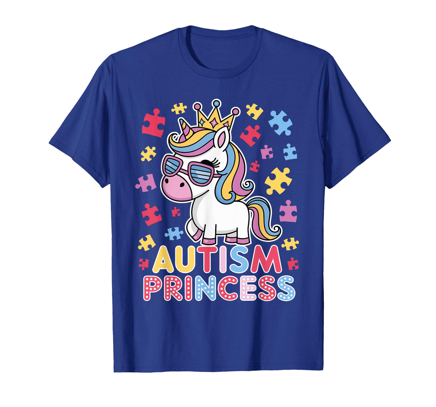 Cute Autism Princess Unicorn Girls Daughter Autism Awareness T-Shirt