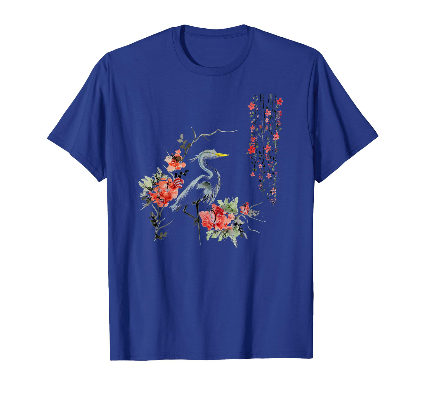 Japanese Art Crane Bird Garden Stylish Design T-Shirt