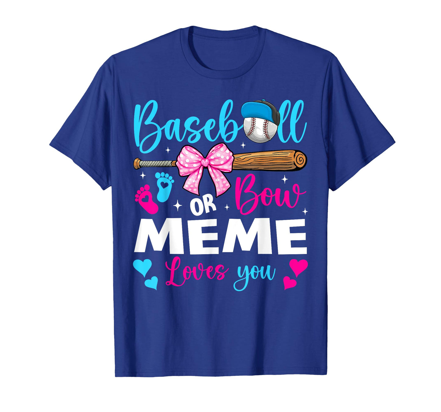 Baseball or Bow Meme Loves You Baseball Gender Reveal T-Shirt