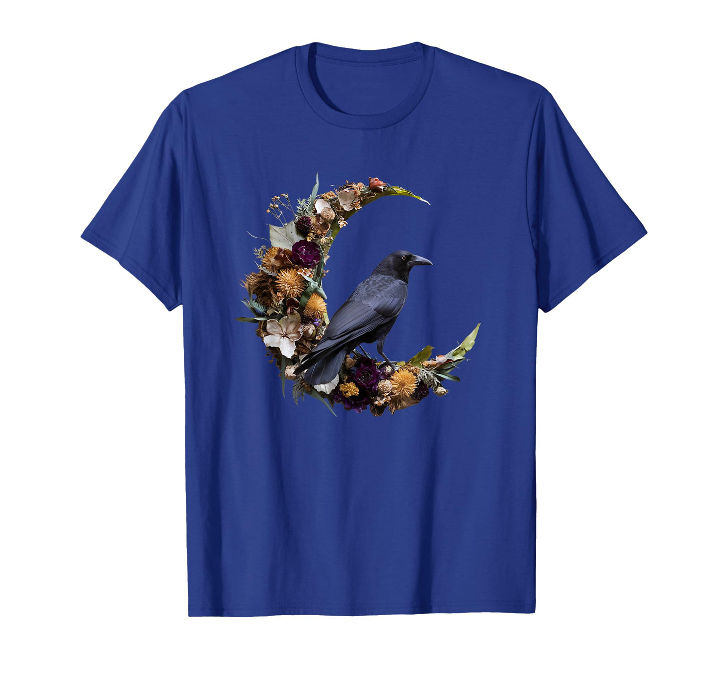 Gothic Crow Floral Moon Raven Goth Flowers Bird T-Shirt