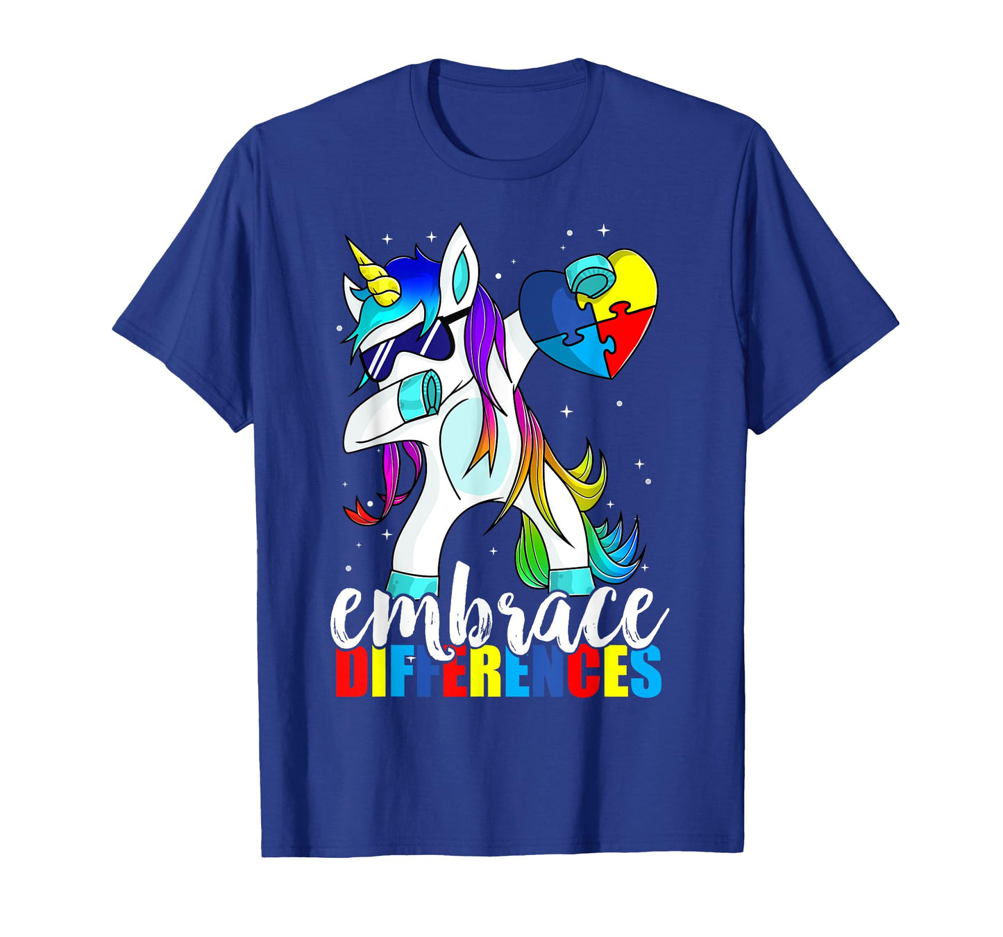 Dabbing Unicorn Embrace Differences Boys Girls Kids Adults T-Shirt