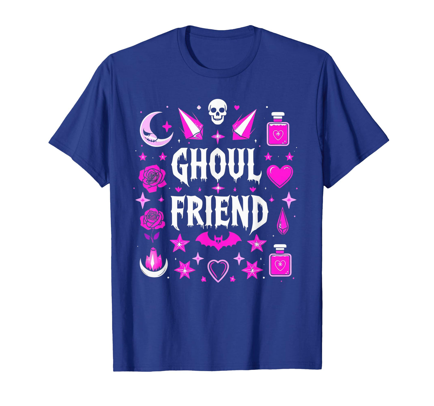Witchy Pink Ghoul Friend Halloween Collage Womens Top T-Shirt