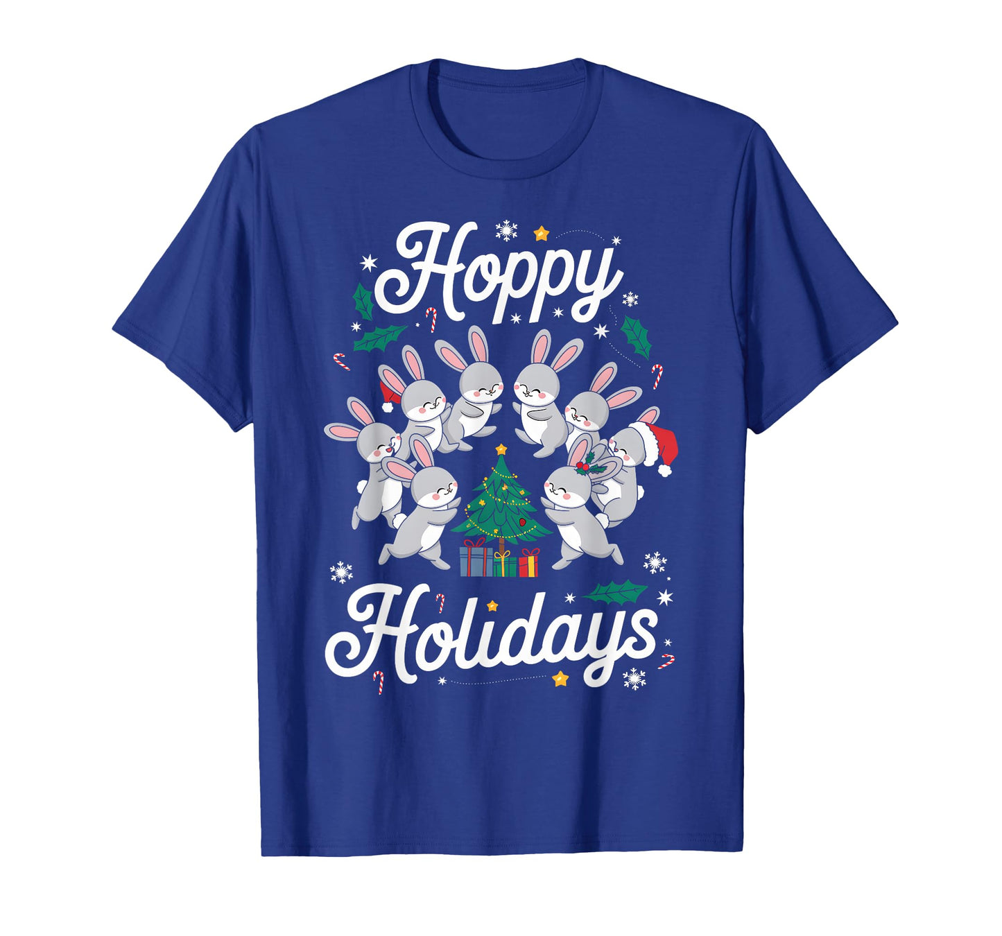 Hoppy Holidays Bunny Christmas Cute Rabbit Pajama Family T-Shirt