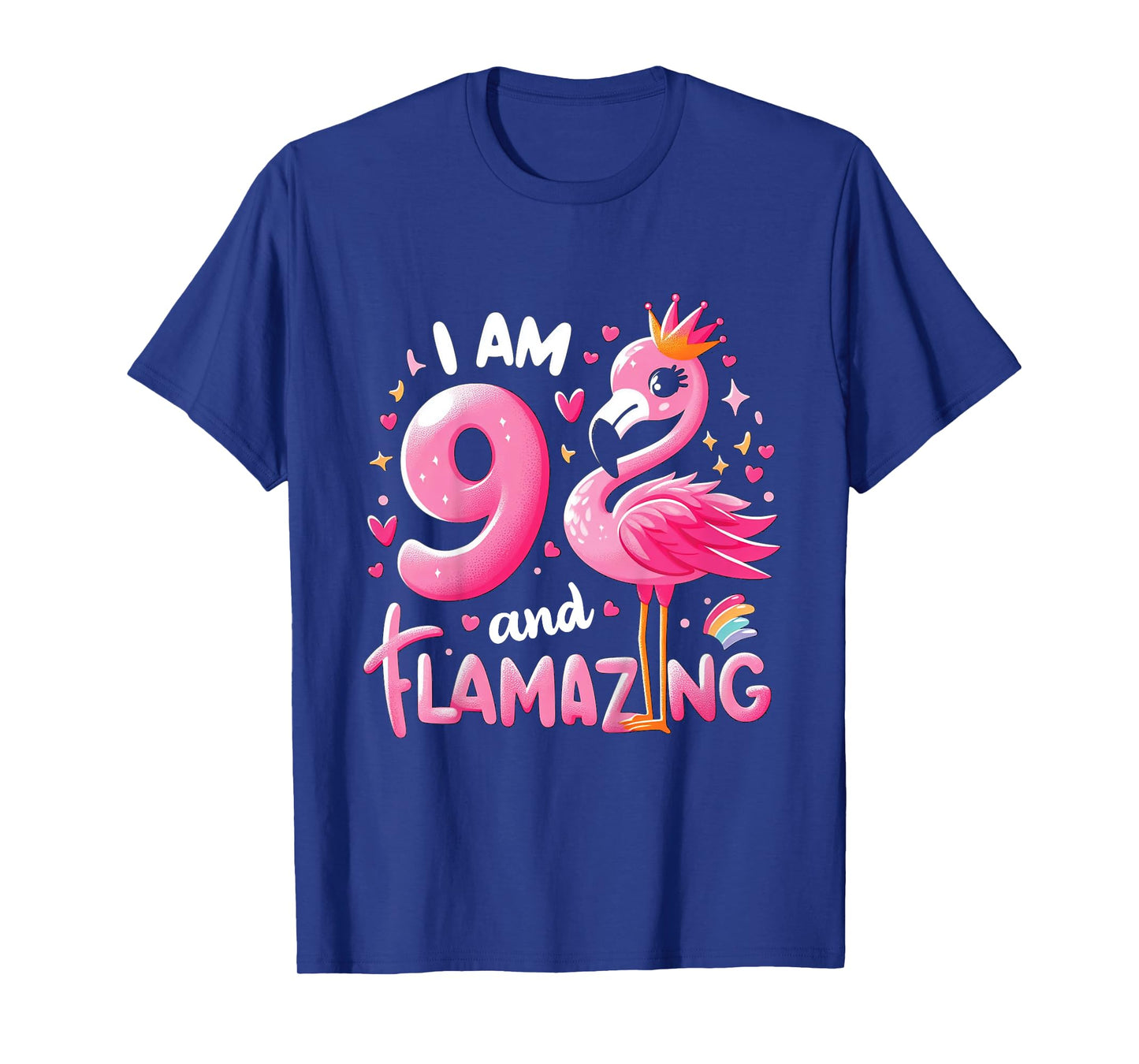 9 And Flamazing Nine Years Old 9th Birthday Flamingo T-Shirt