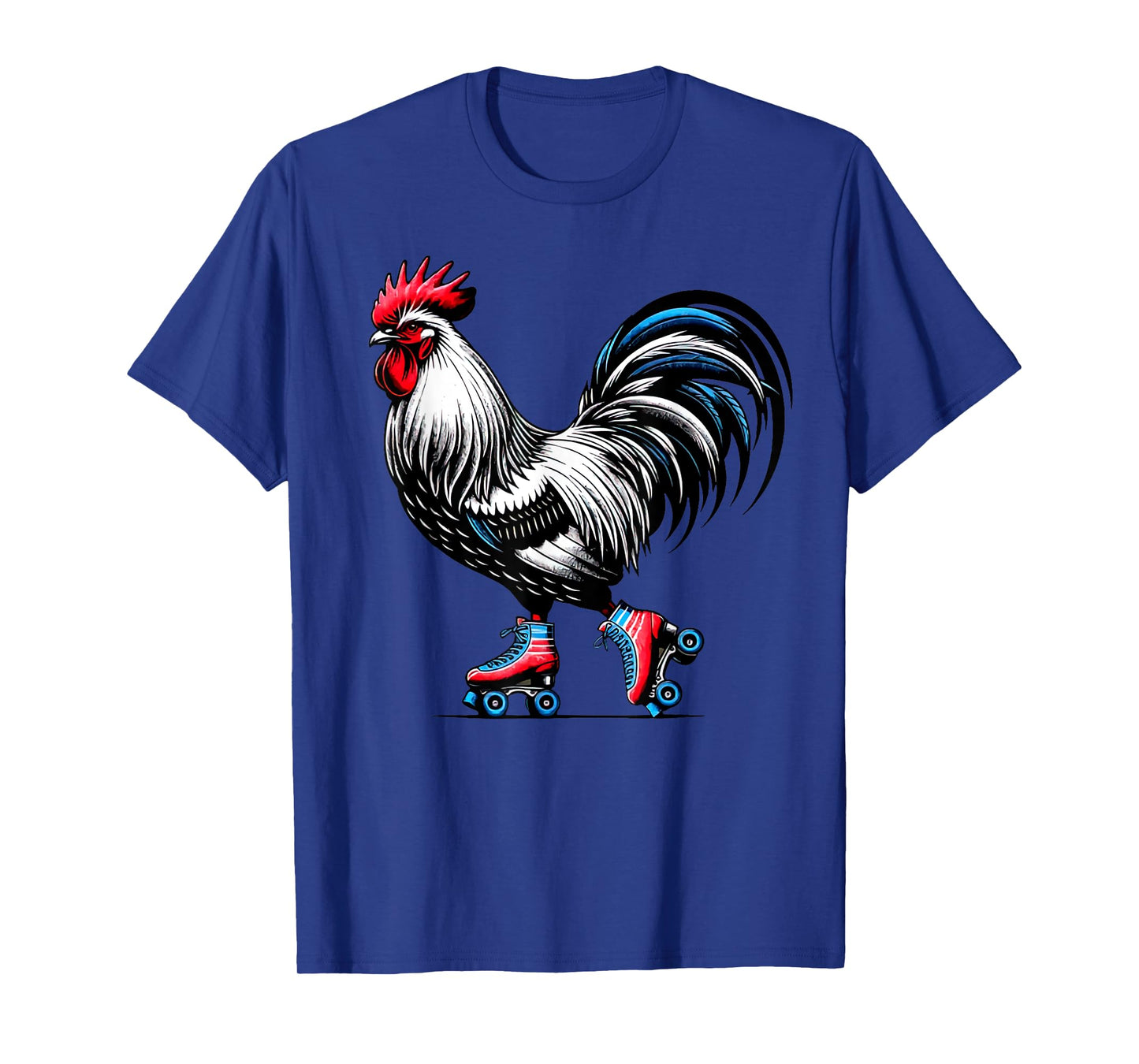 Retro Roller Skating Rooster Derby Skater Roller Skate Girls T-Shirt