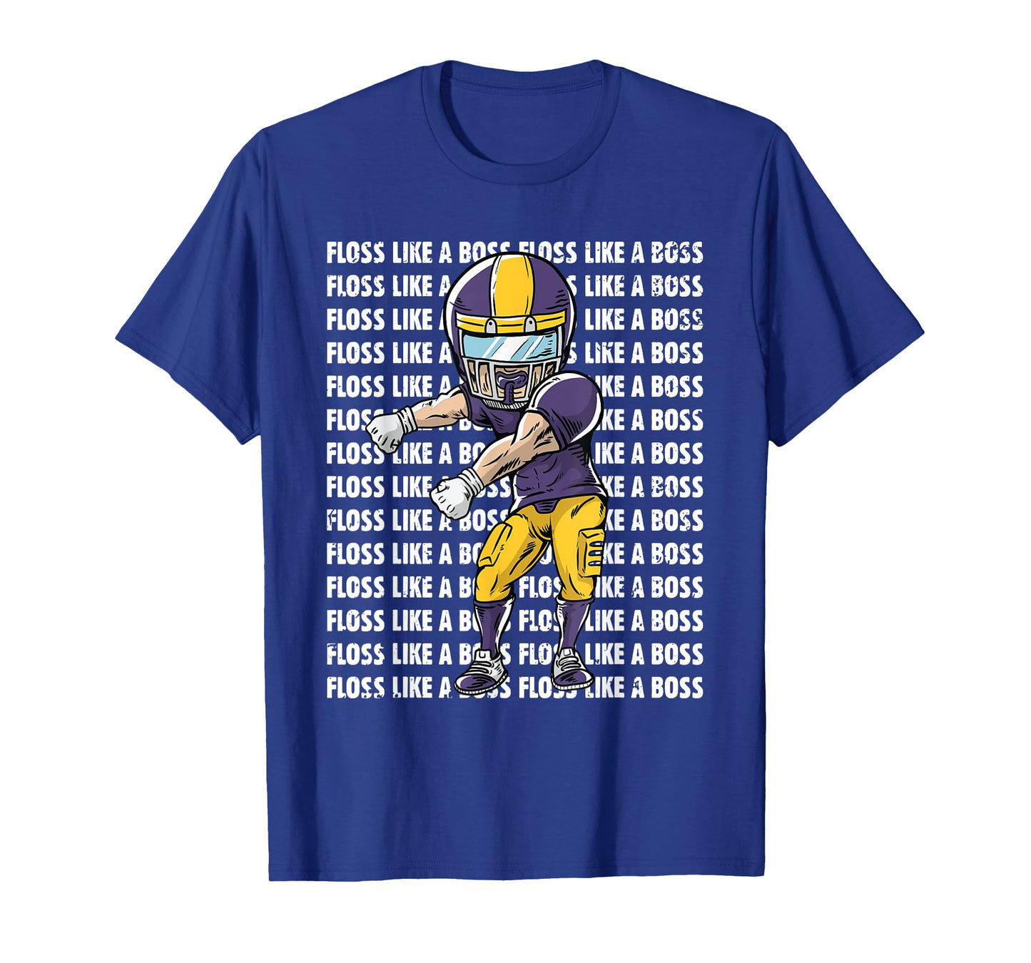 Floss Like A Boss Youth Shirt - Gold Purple Football TShirt T-Shirt