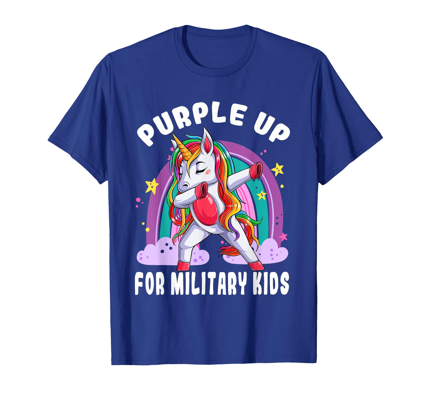 Awareness Month Purple Up Military Child Purple-Up Unicorn T-Shirt