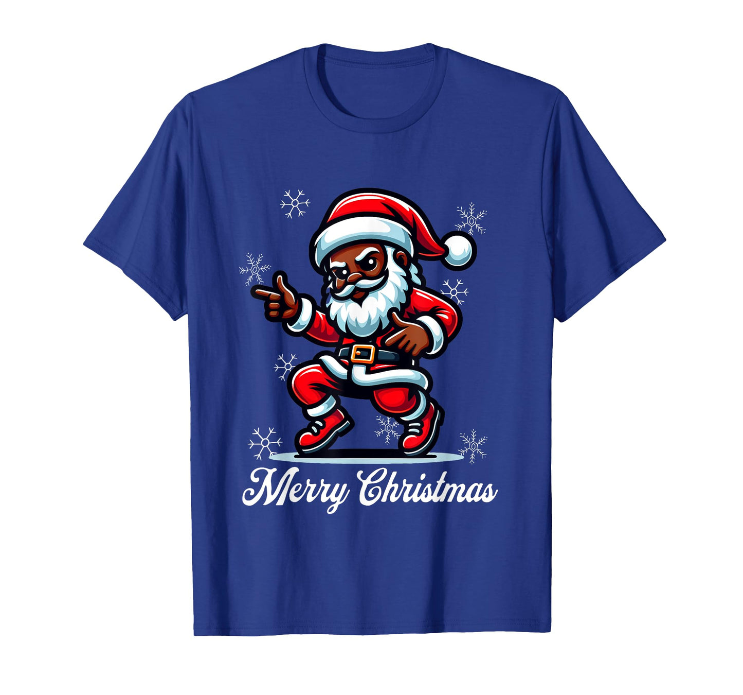African American Santa Shirt Afro Santa Merry Christmas T-Shirt