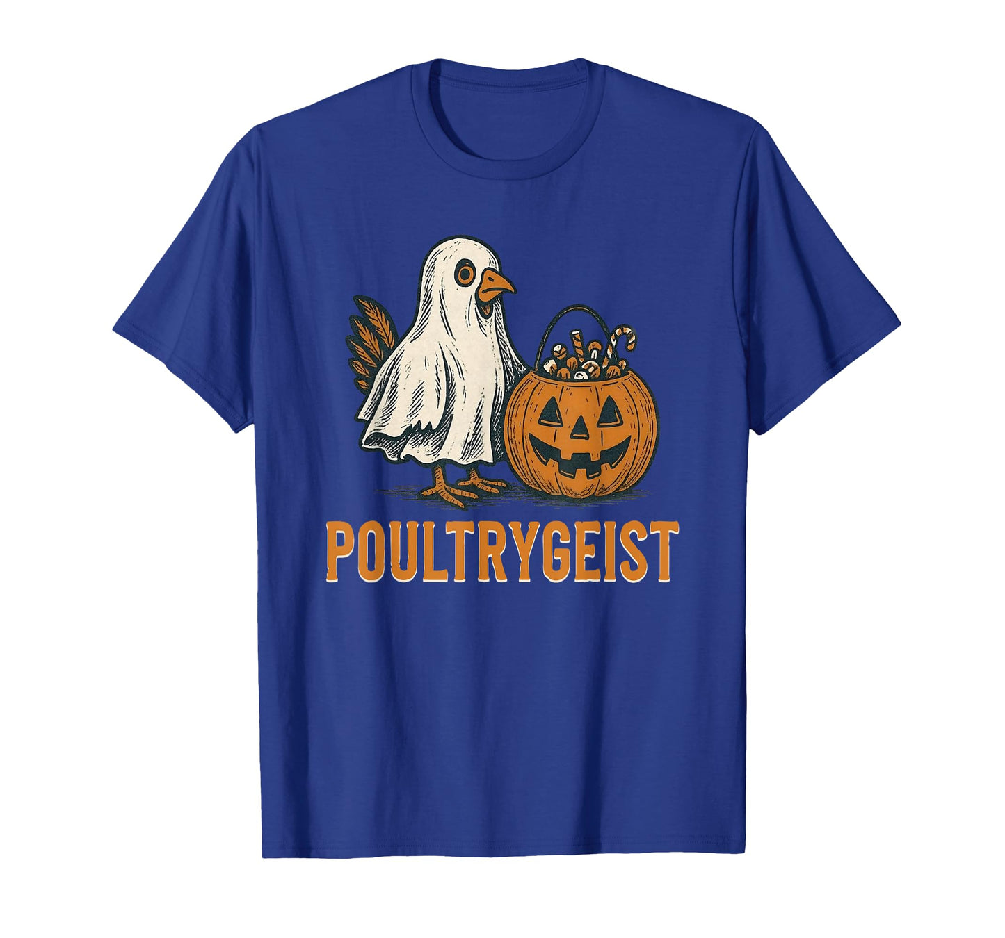 Poultrygeist Chicken Ghost Pumpkin Costume Halloween T-Shirt