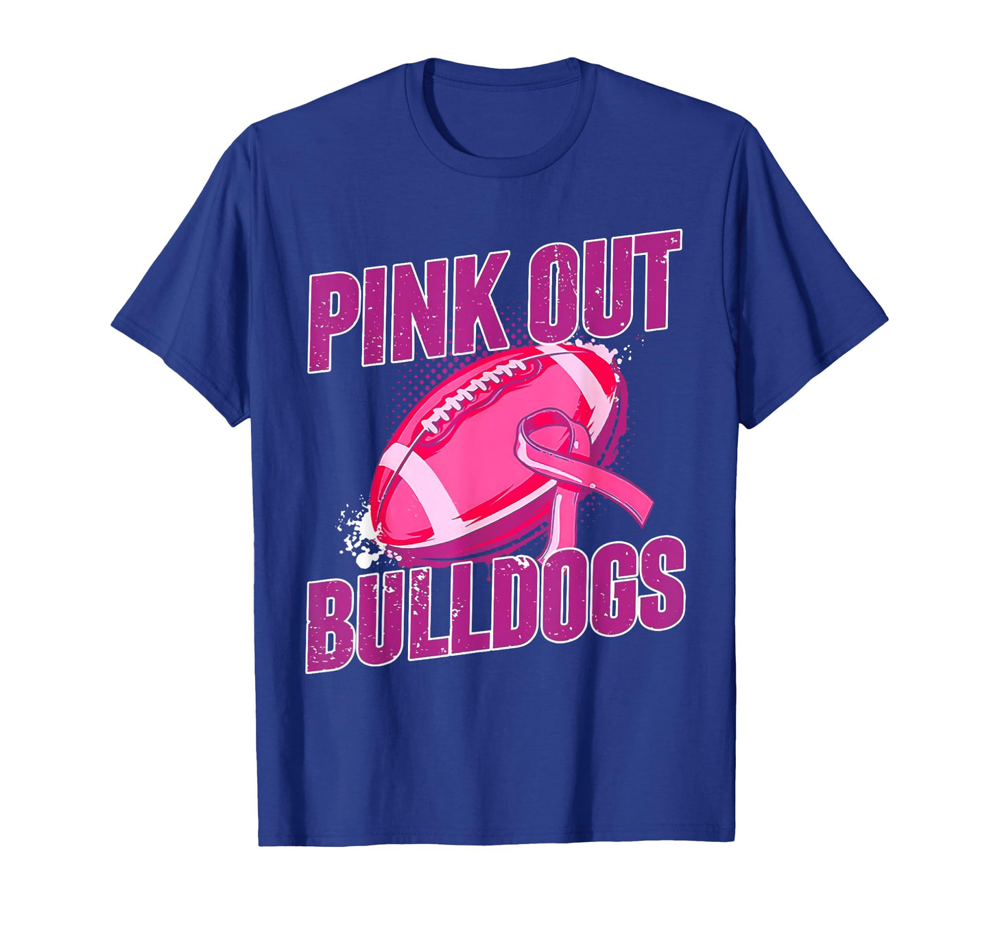 Bulldogs Pink Out Football Tackle Breast Cancer T-Shirt