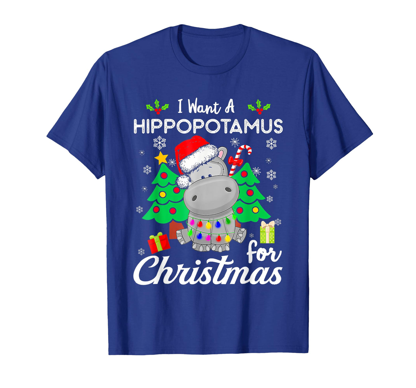 I Want A Hippopotamus For Christmas Xmas Hippo for Kid Women T-Shirt