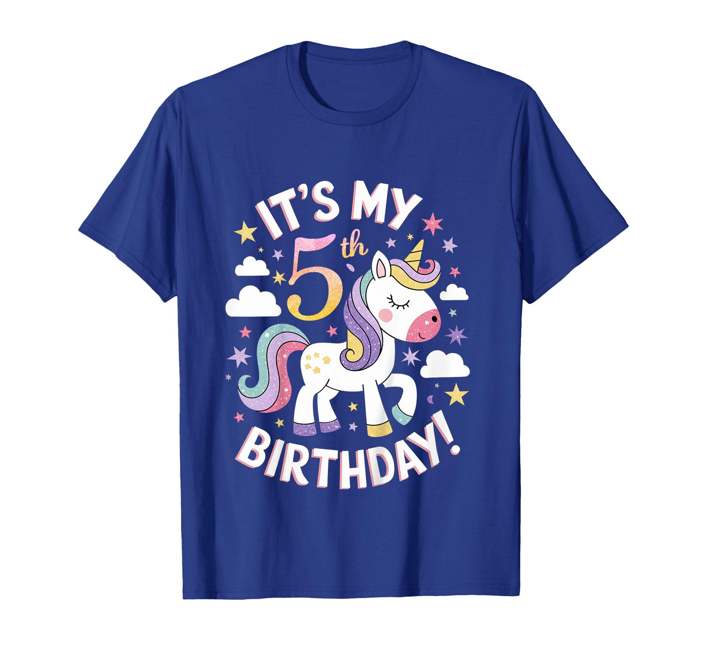 Kids It's My 5th Birthday Unicorn 5 Years Old Girl Birthday Party T-Shirt