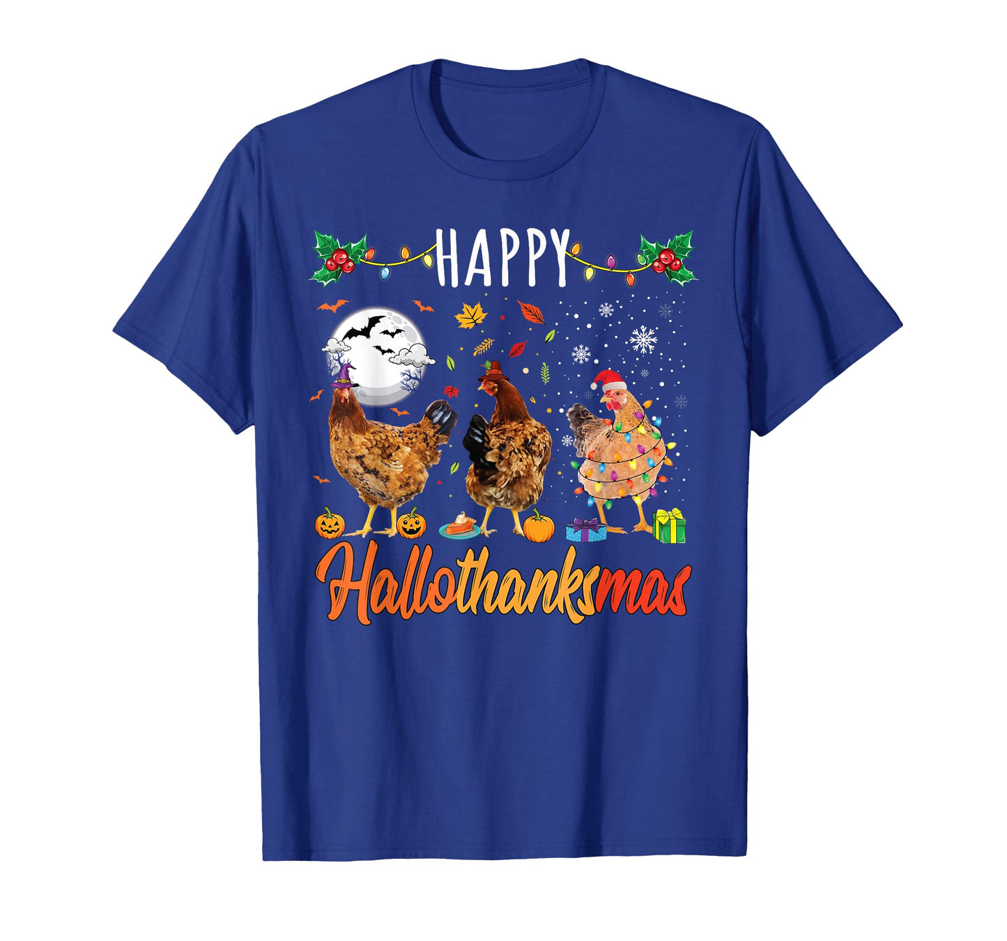 Chicken HalloThanksMas Shirt Halloween Autumn Christmas T-Shirt