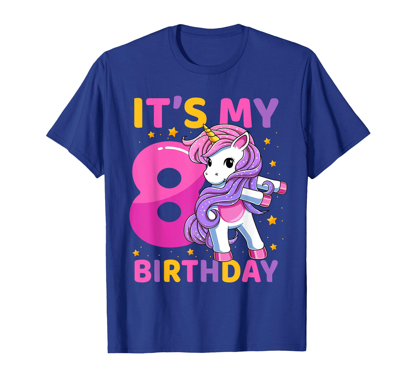 8 Years Old Unicorn Flossing 8th Birthday Party Girls Kids T-Shirt
