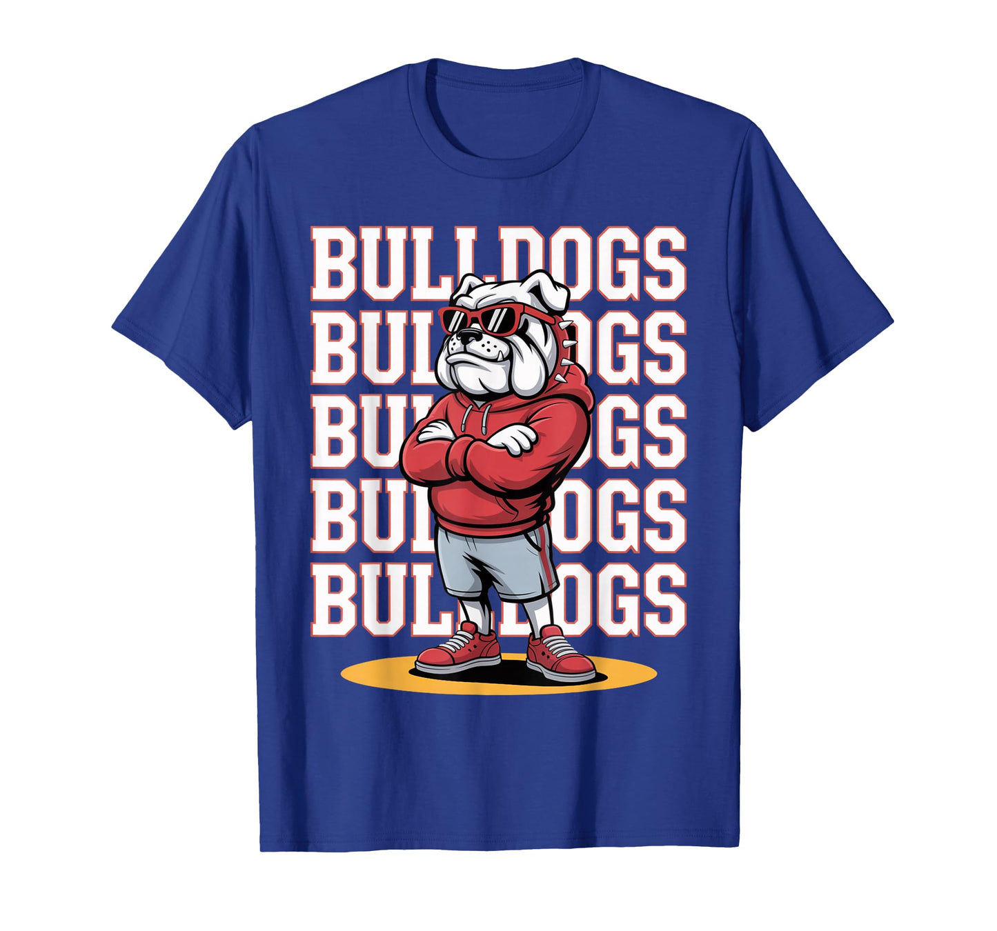 Retro Bulldog Mascot Style Sports Fan Men Women Boys Girls T-Shirt