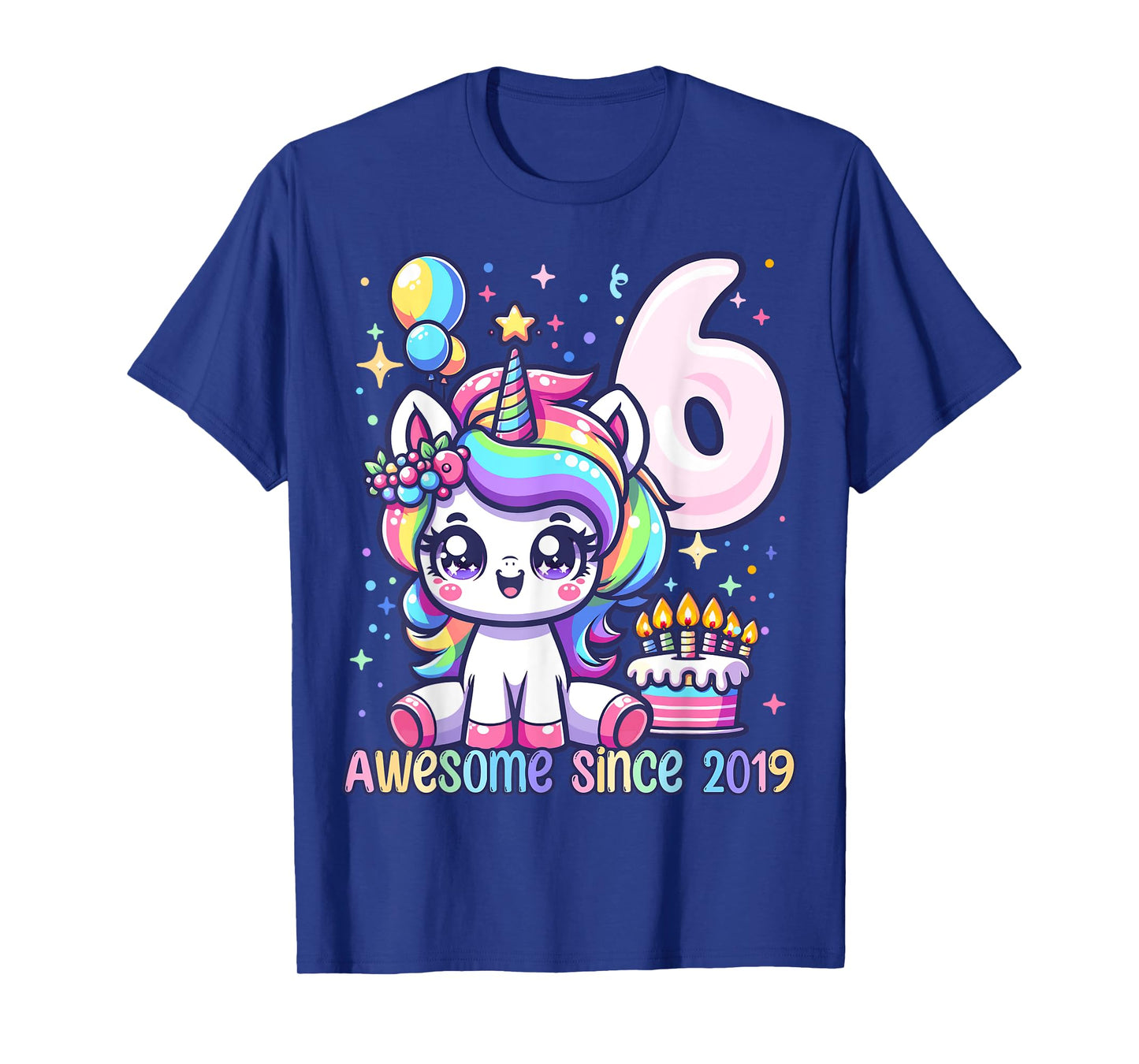 Unicorn 6th Birthday 6 Year Old Unicorn Party Girls Outfit T-Shirt