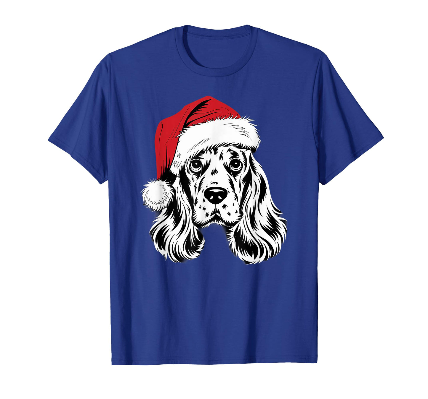 Joyful Cocker Santa Dog on Cocker Spaniel Christmas T-Shirt