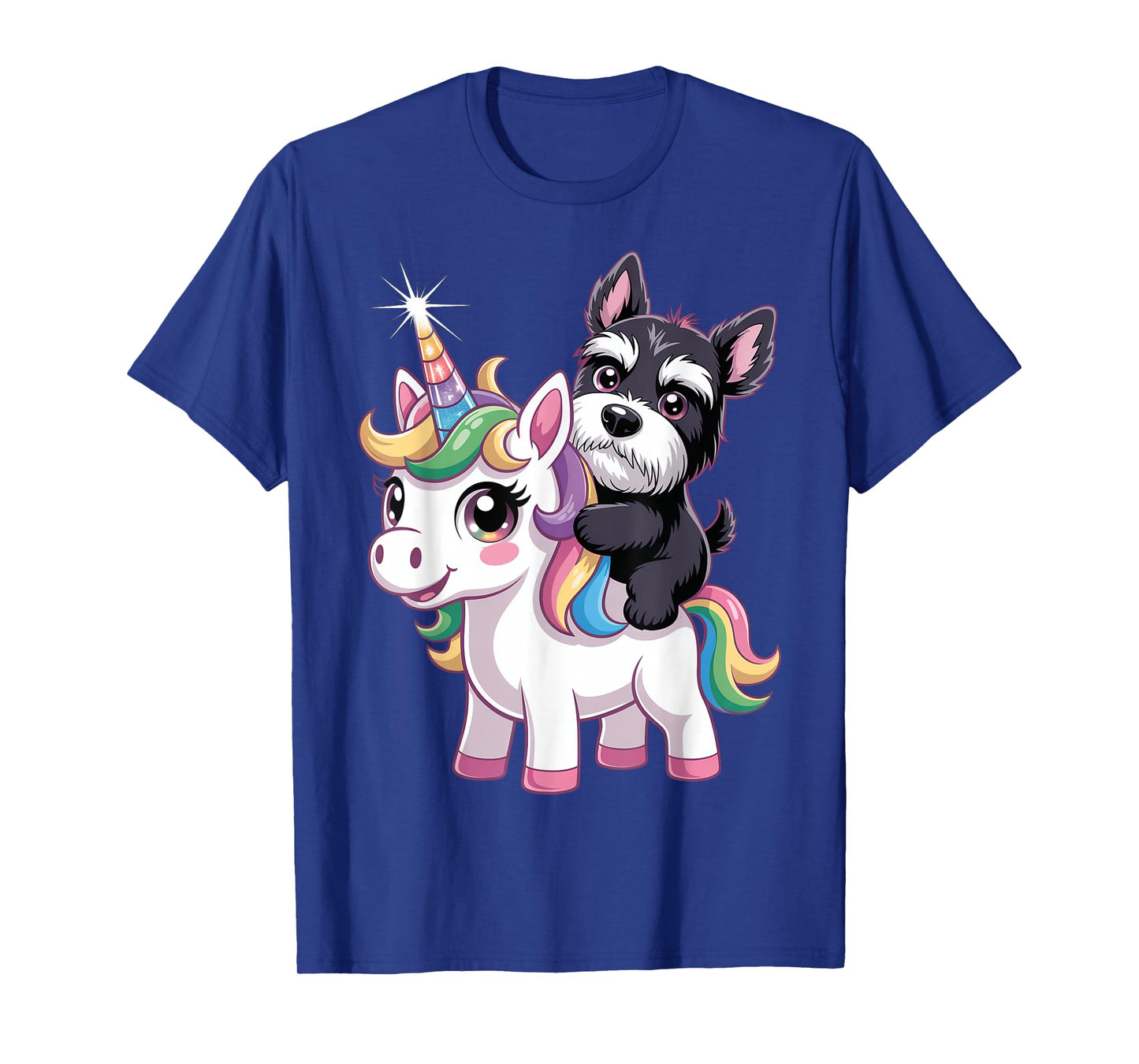Cute Unicorn and Dog Design Men Women Kids T-Shirt