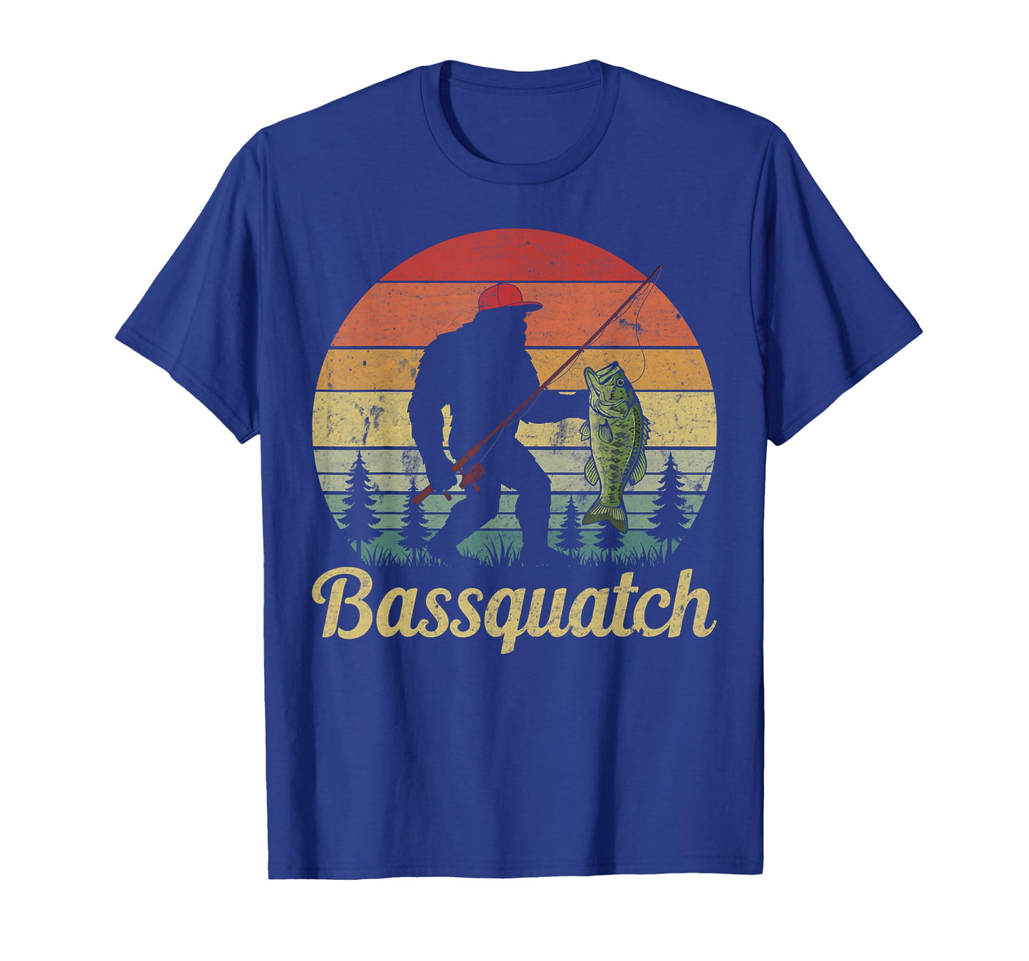 Bassquatch Bass Fishing Humor Bigfoot UFO Sasquatch Gifts T-Shirt