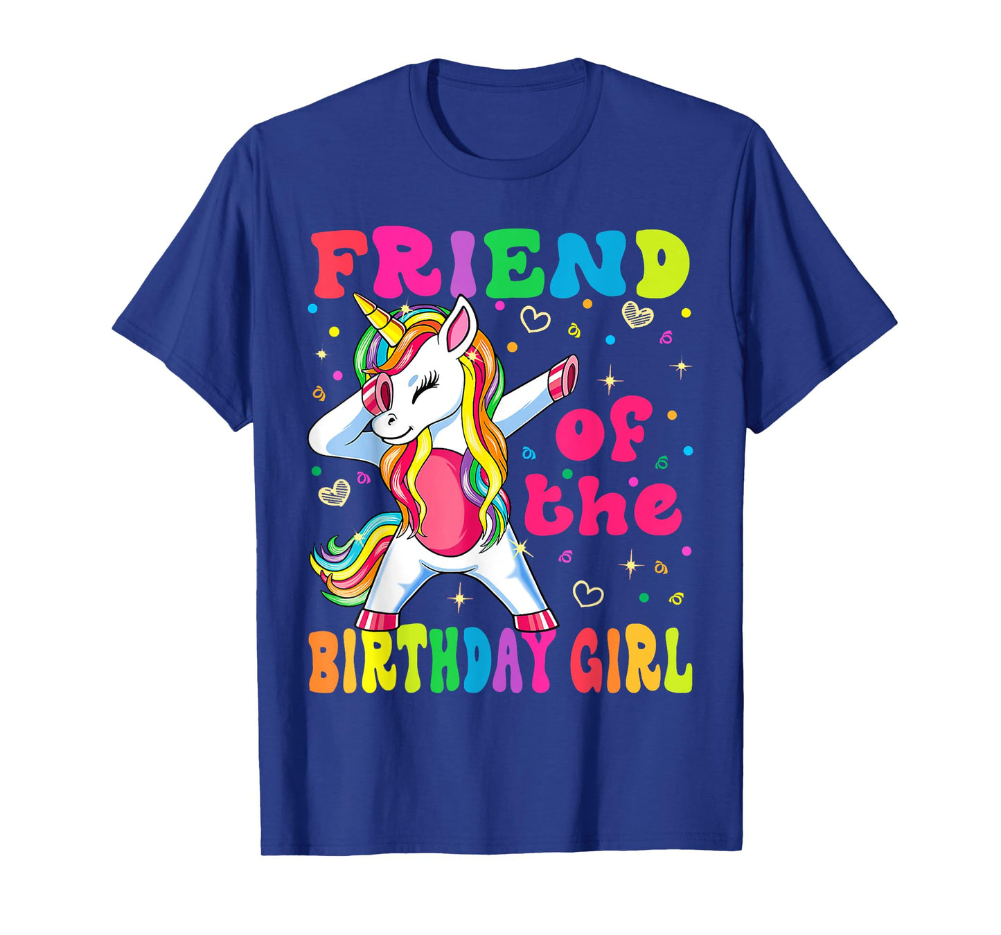 Friend of the Birthday Princess Girl Dabbing Unicorn T-Shirt