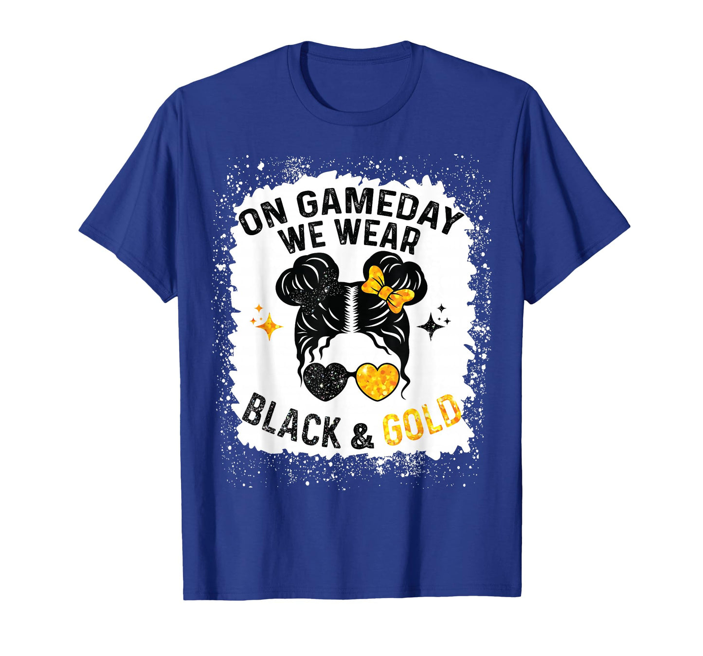 On Gameday Football We Wear Black and Gold Messy Men Women T-Shirt