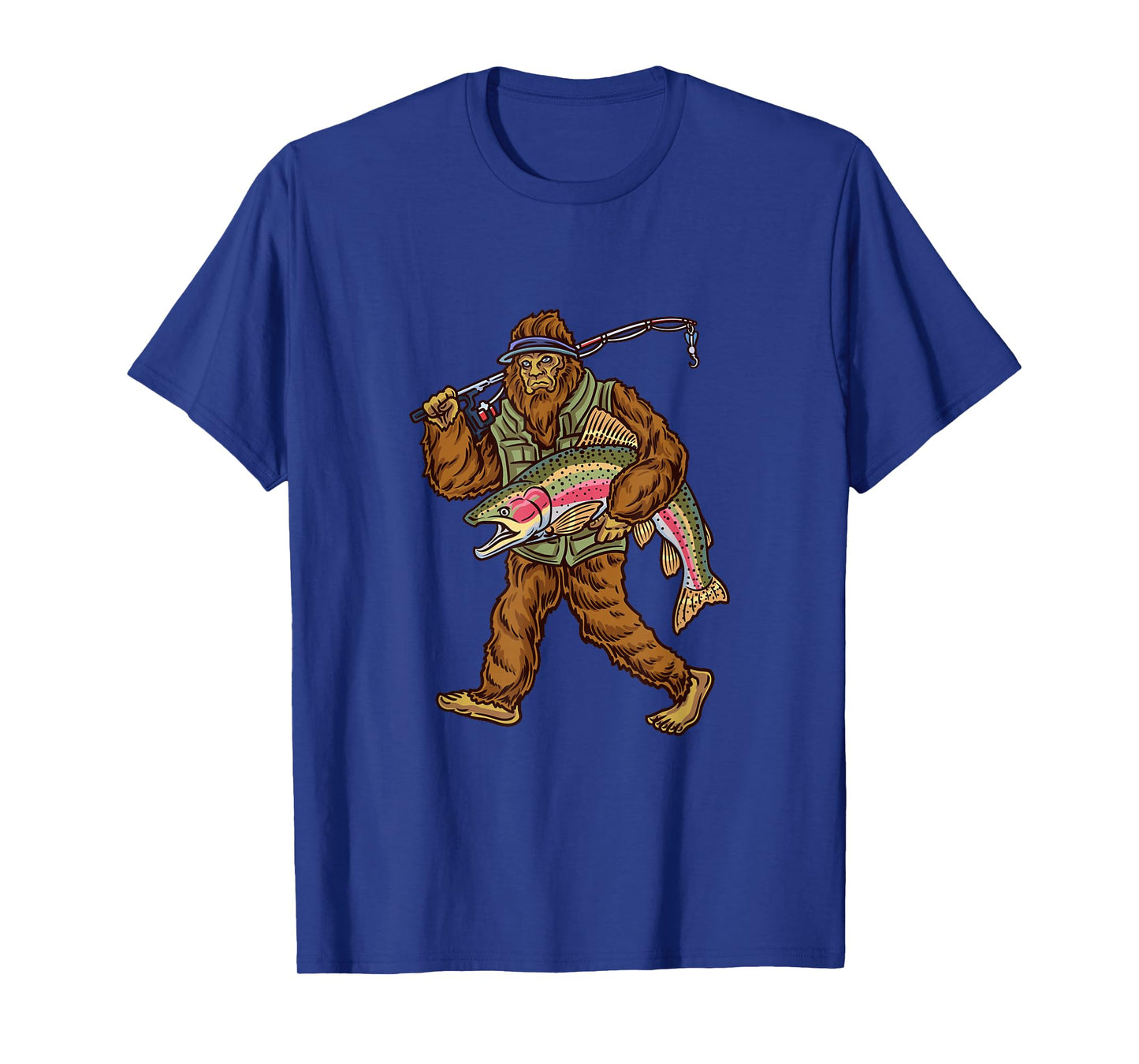 Rainbow Trout River Fishing Bigfoot Hunting Fishermen T-Shirt