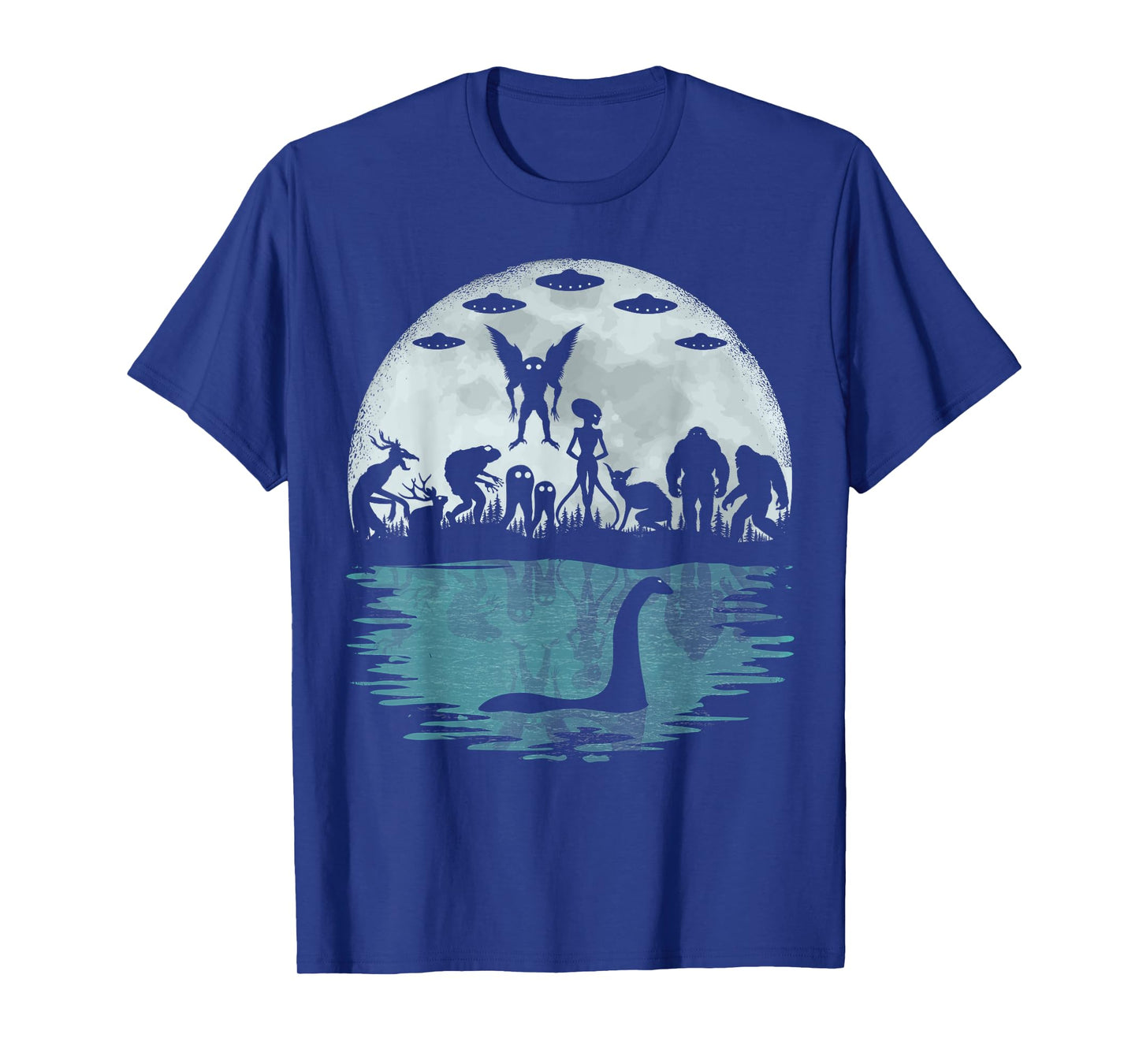 Bigfoot Loch Ness Monster Mothman And Aliens Funny Cryptid T-Shirt