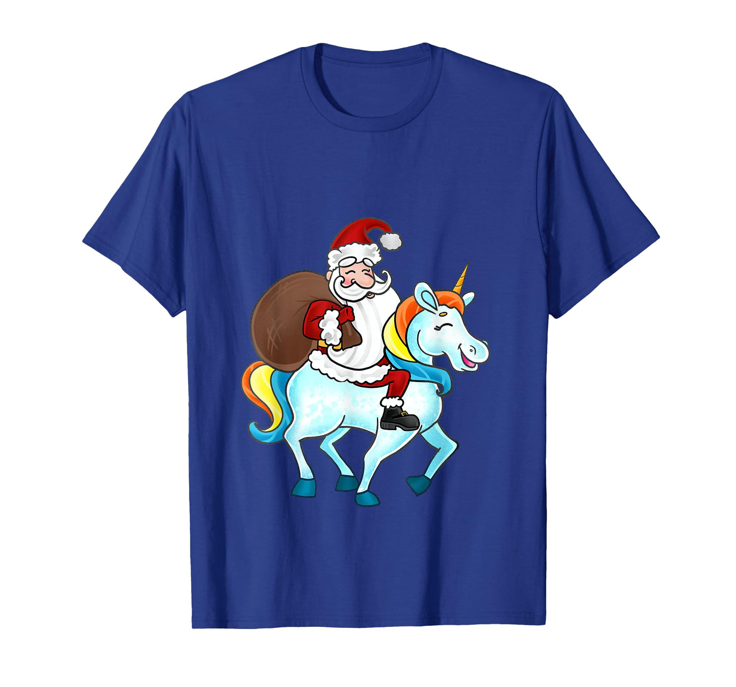 Funny Santa Claus Riding A Unicorn Cute Christmas Lover T-Shirt