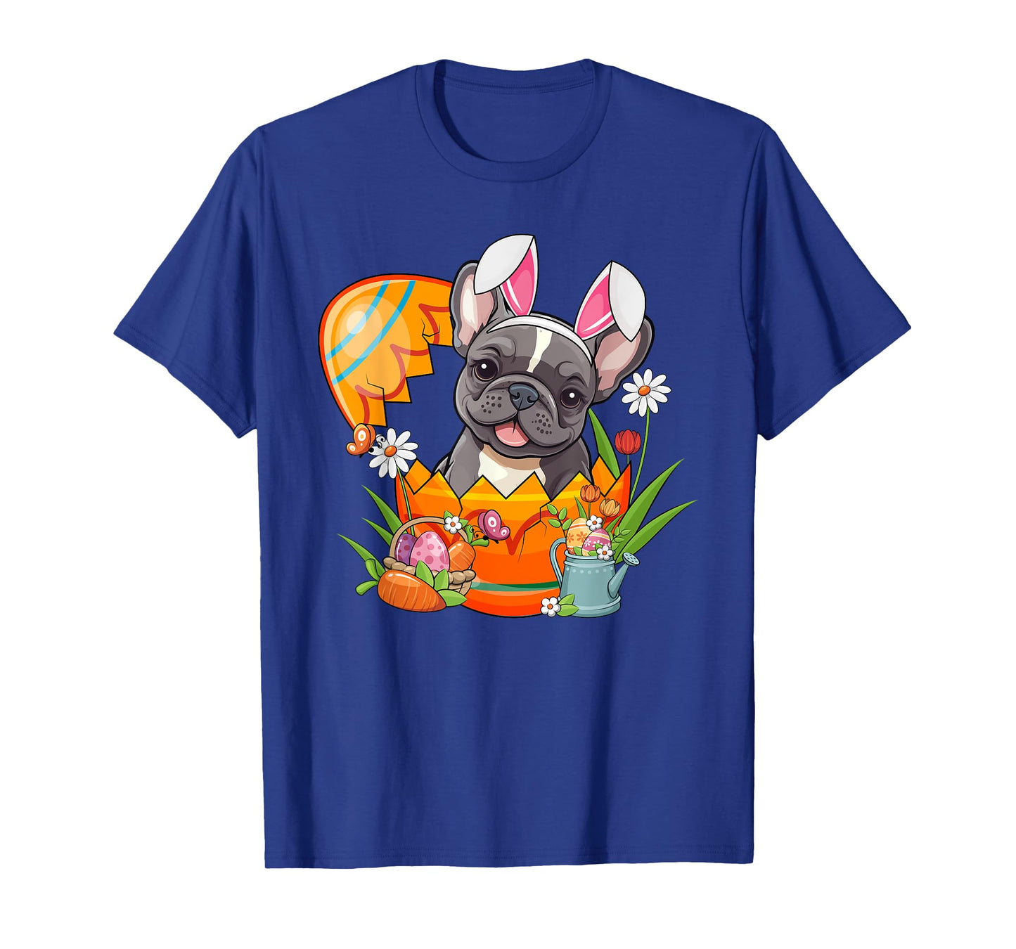 French Bulldog Rabbit Ears Easter Egg Pet Owner Men Women T-Shirt