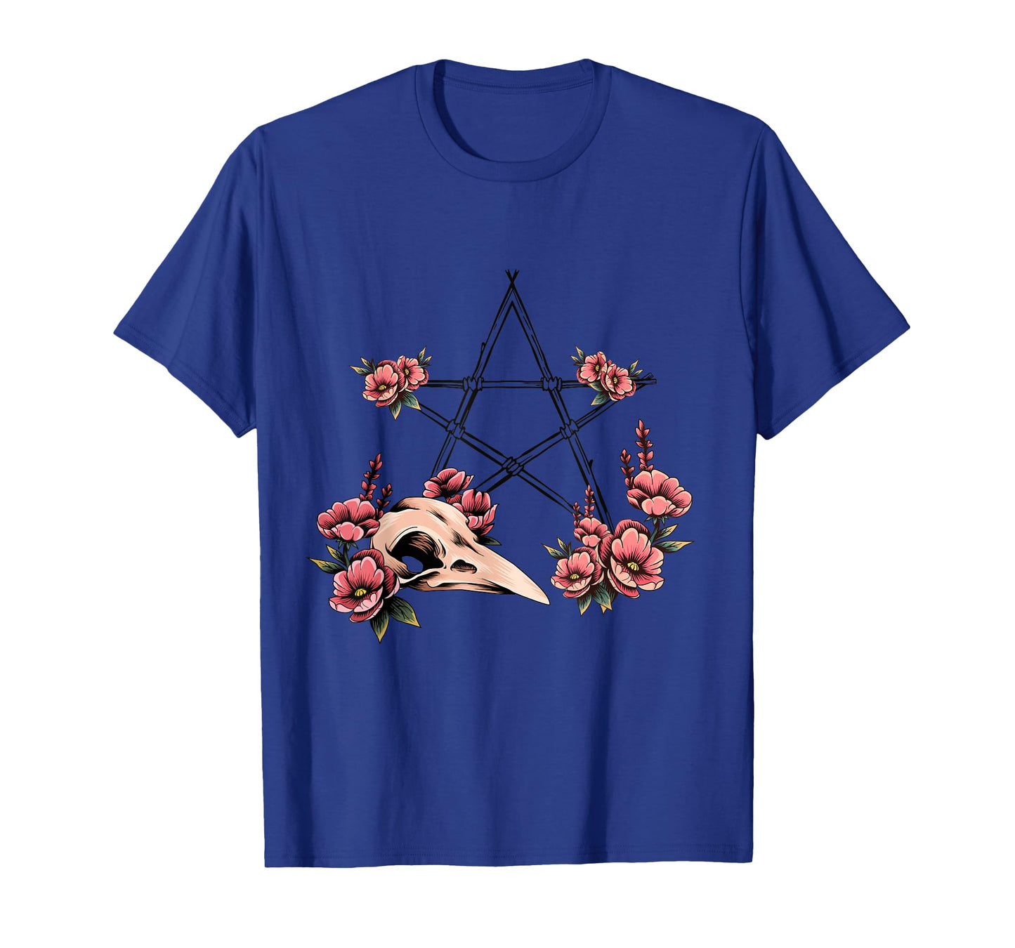 Pagan Witchcraft Pentagram Bird Skull Pagan Altar T-Shirt