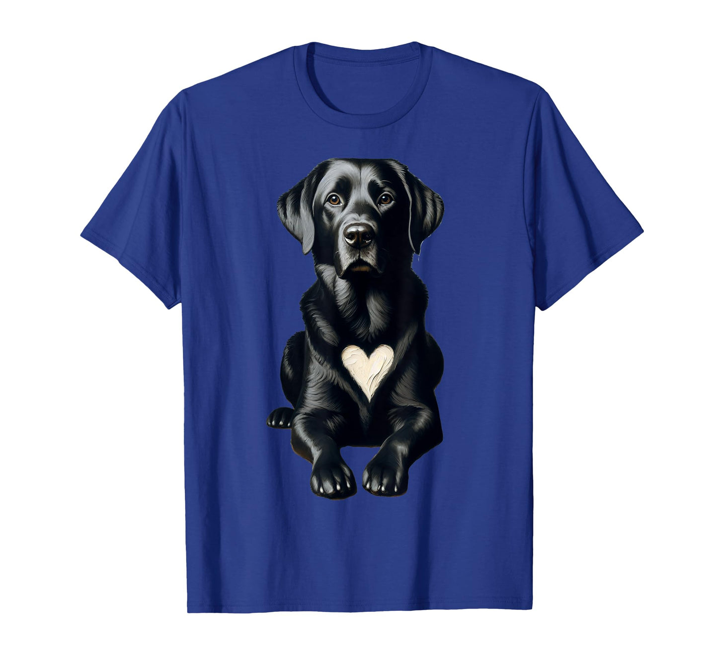 Heart Shaped White Patch Black Lab Lover T-Shirt